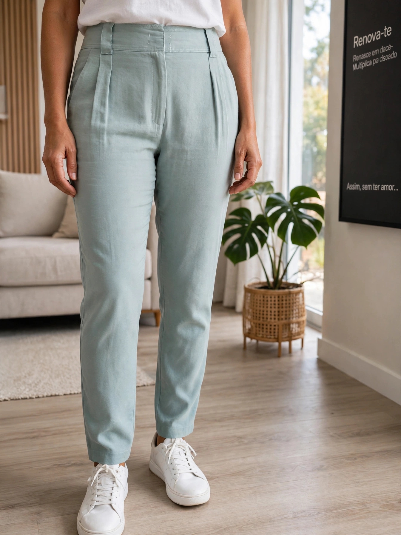 Calça pantalona verde chá Shoulder - 38 tamanho 38 - 22897-ia-alta-ctr-05