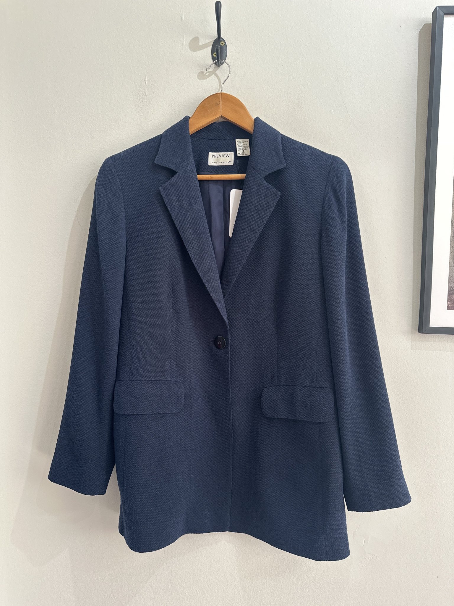 Blazer azul fecho de um botão Preview - P tamanho P - foto principal