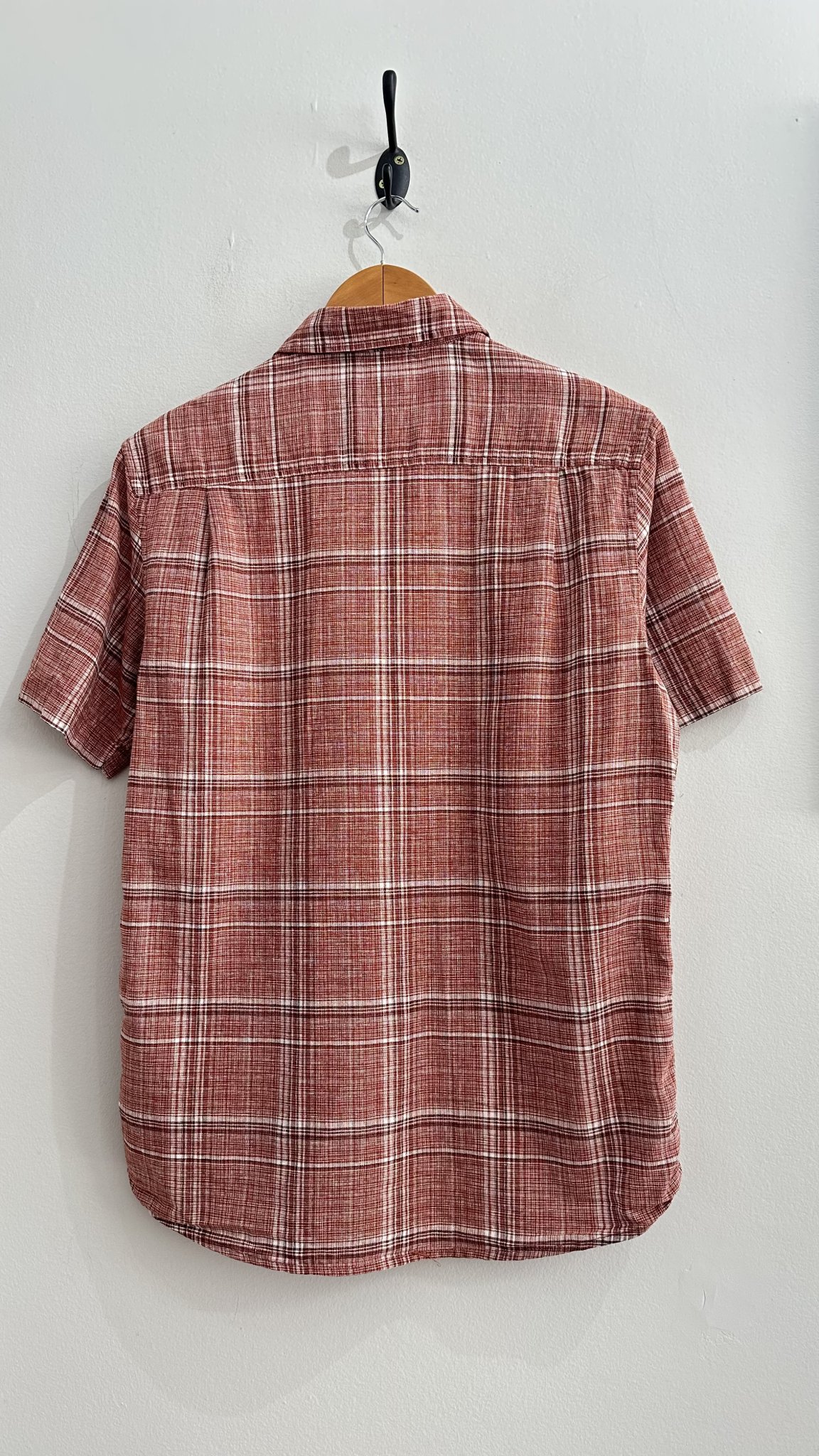 Camisa xadrez marrom m/curta Weatherproof Vintage de linho e algodão - G tamanho G - vista adicional 2