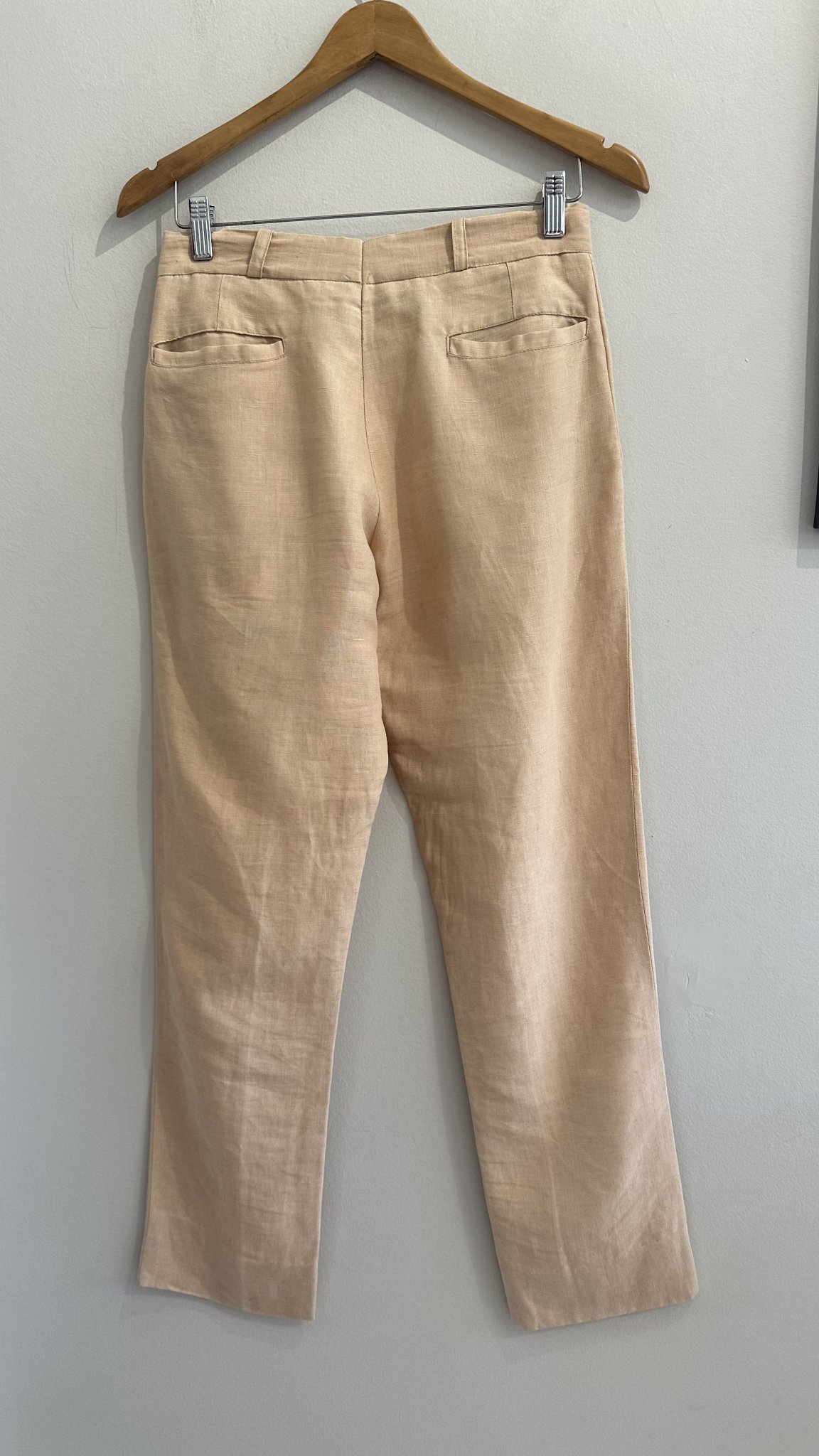 Calça alfaiataria rose de linho vintage s/marca - P Bege tamanho P - vista adicional 3