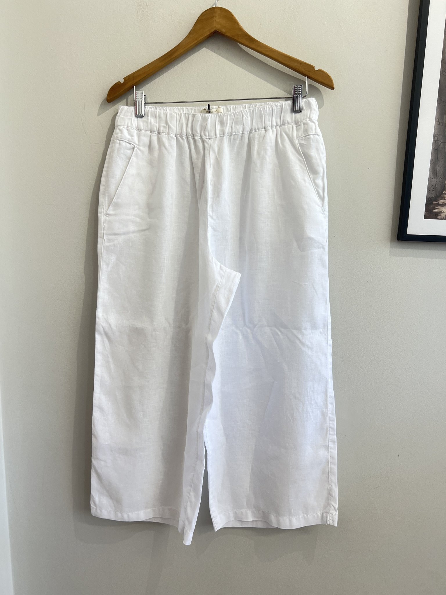 Calça pantalona branca de cintura regulável Cynthia Rowley - G branco tamanho G - foto principal
