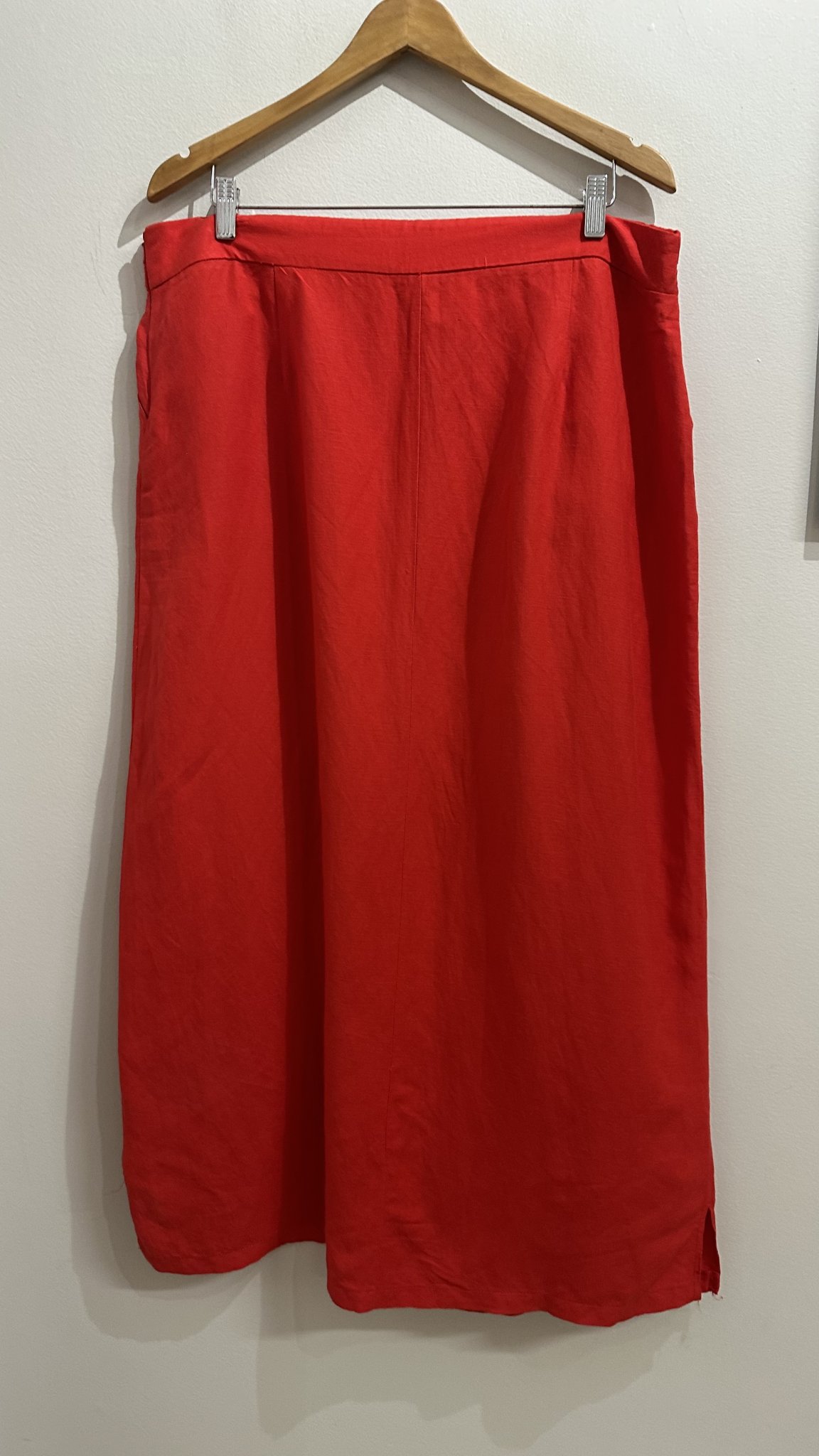 Saia longa vermelha de linho e viscose Kara - M vermelho tamanho M - vista adicional 4