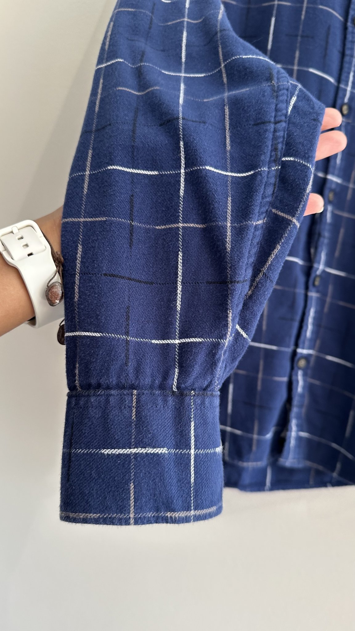 Camisa quadriculada azul escuro m/longa Penguin - G tamanho G - vista adicional 3