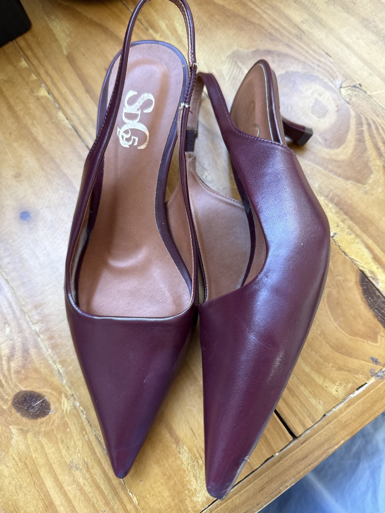 Scarpan slingback bordô SDC35 - 34 — foto 1 - tamanho 34