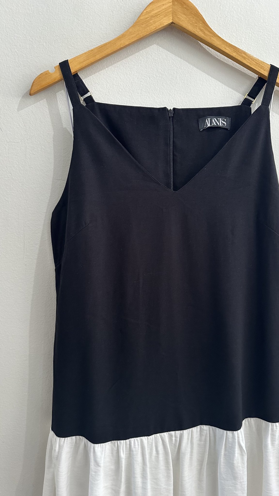 Vestido longo duo preto e saia branca de alcinha Alanis - M preto, branco tamanho M - vista adicional 2