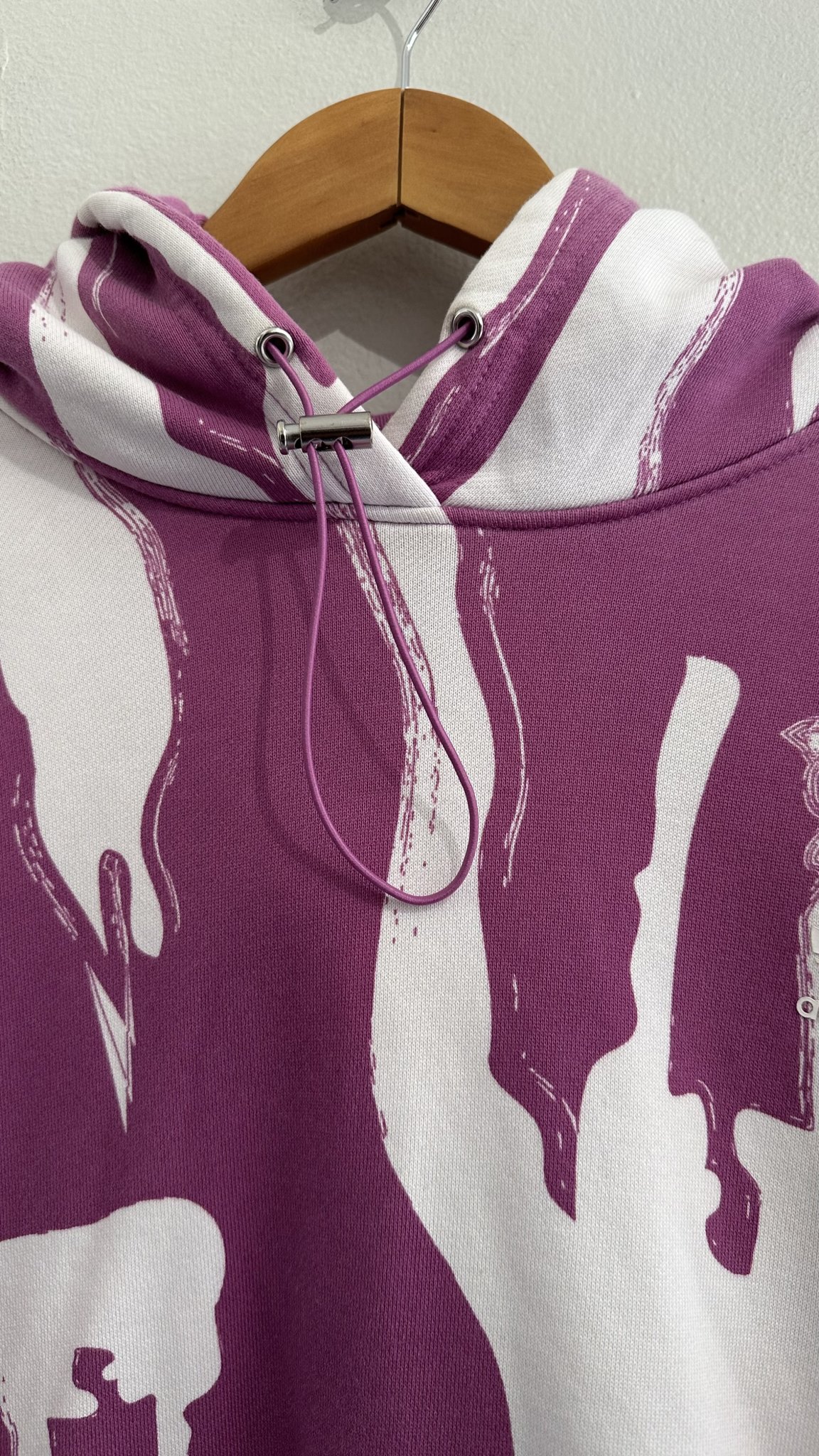 Moletom roxo e branco com capuz Adidas de algodão - G branco, roxo tamanho G - vista adicional 2