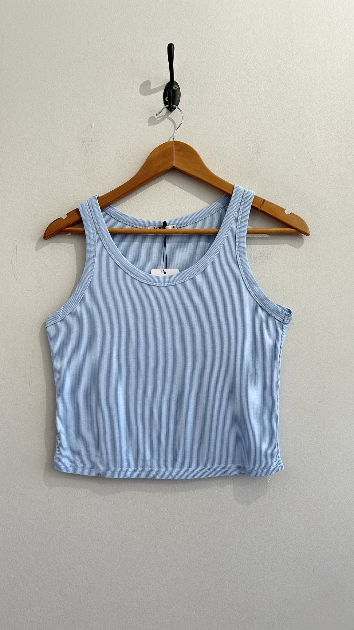 Blusa regata azul canelada J.Ch99 - G tamanho G - foto principal