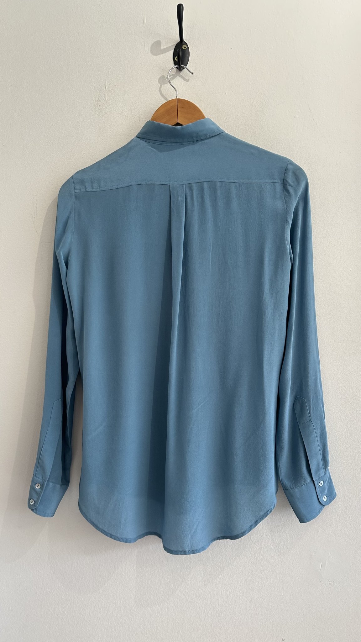 Camisa azul caribe m/longa de seda Zara - P tamanho P - vista adicional 2