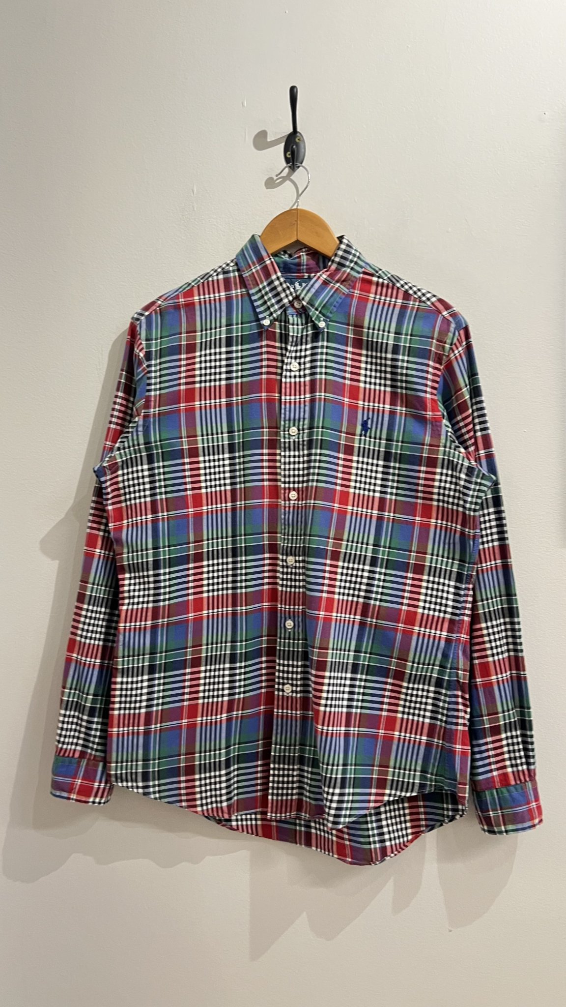 Camisa xadrez verde e vermelho m/longa de algodão Ralph Lauren - M vermelho, verde tamanho M - foto principal