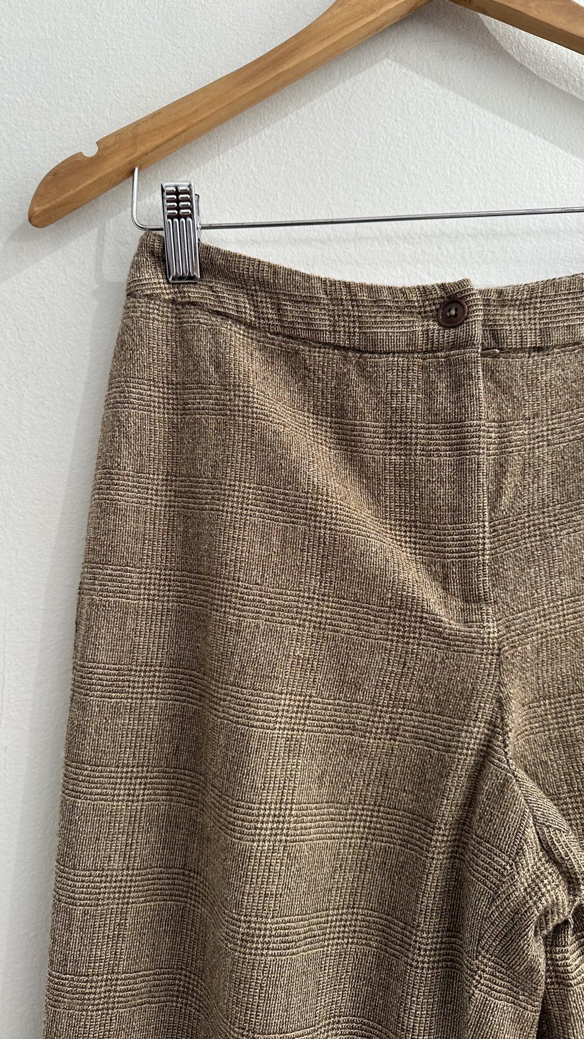 Calça reta xadrez marrom claro Brooks Brothers de lã e elastano - 36/38 tamanho 36/38 - vista adicional 2
