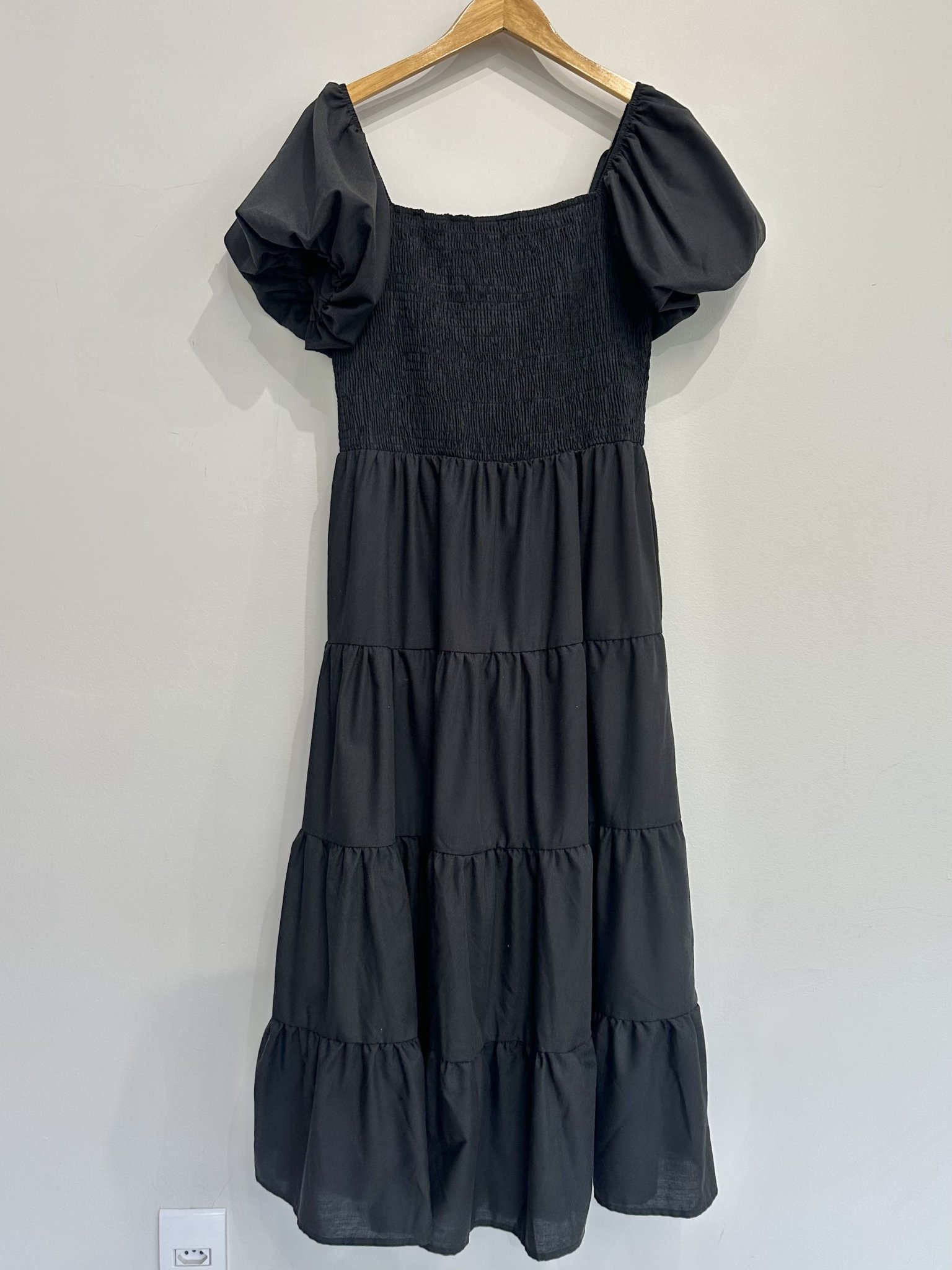 Vestido longo preto saia 3 marias m/curta Pretty Garden - G tamanho G - foto principal