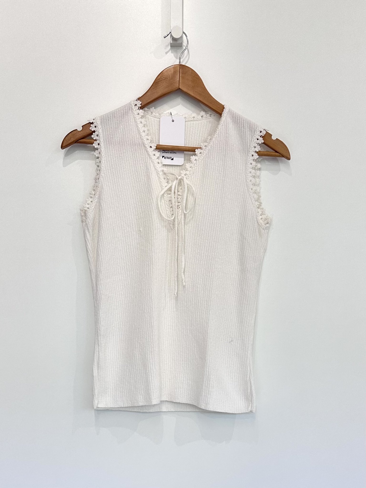 Blusa branca canelada - M branco tamanho M - foto principal