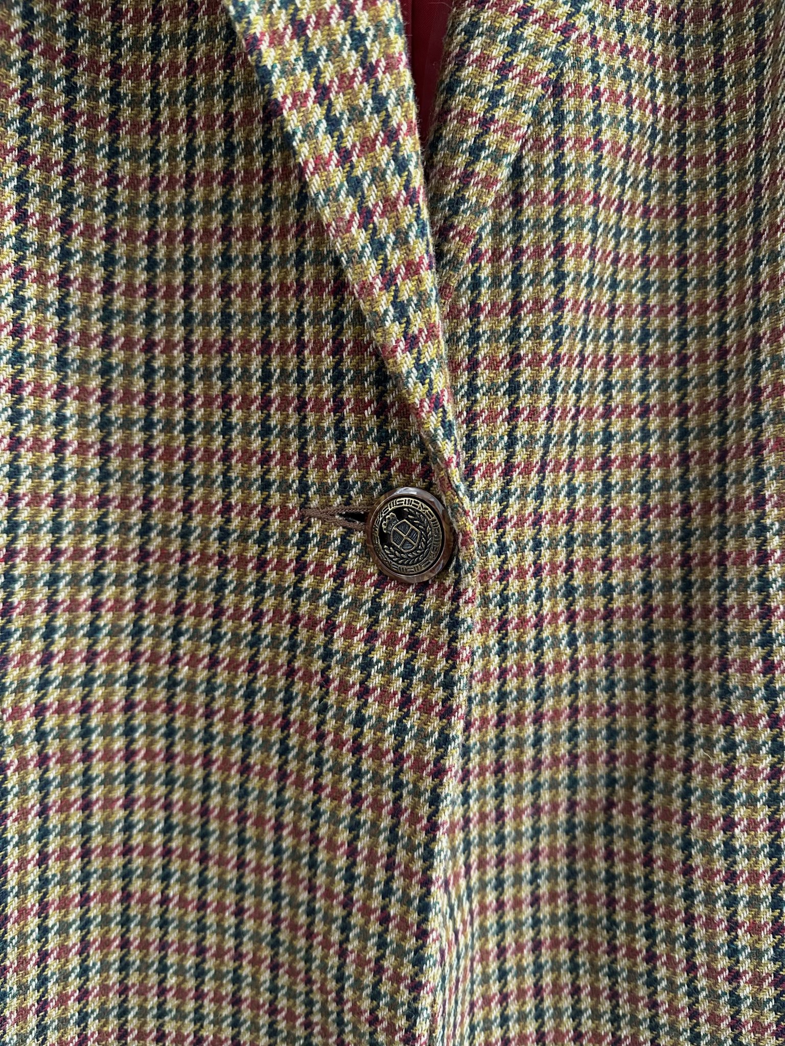 Blazer pied de poule colorido rosa verde caramelo SagHarbor - GG rosa, verde, marrom tamanho GG - vista adicional 4