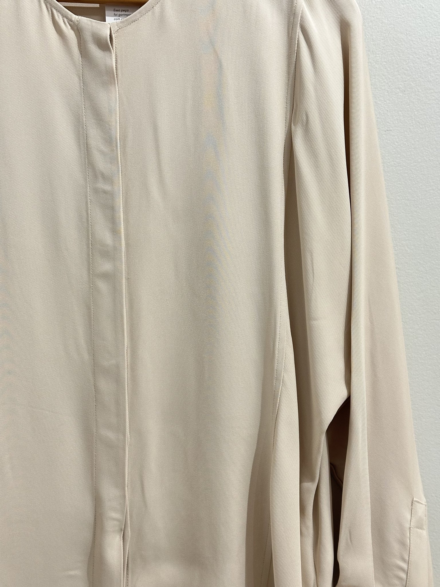 Camisa gola careca nude Massimo Dutti viscose 6 - P Cinza tamanho P - vista adicional 3