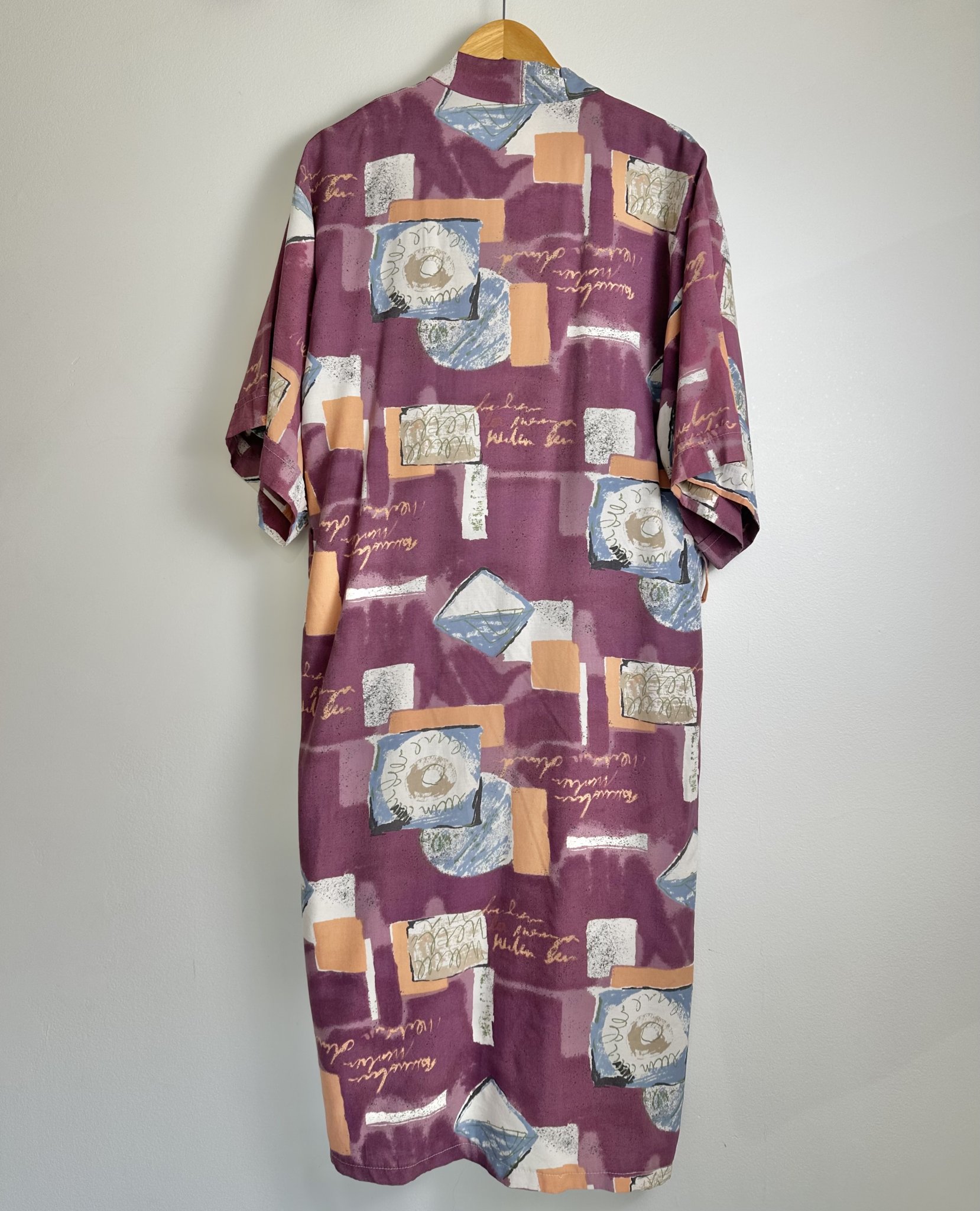 Quimono estampado roxo vintage, G/GG - vista adicional 4