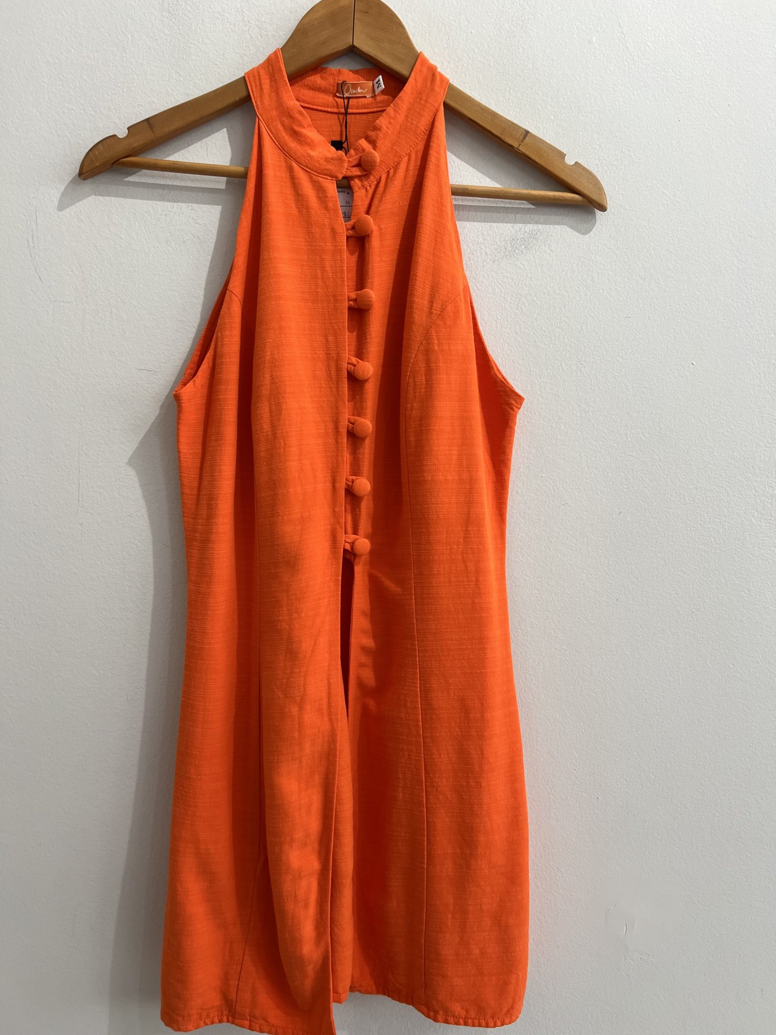 Maxiblusa laranja de botões Orada - M tamanho M - vista adicional 2