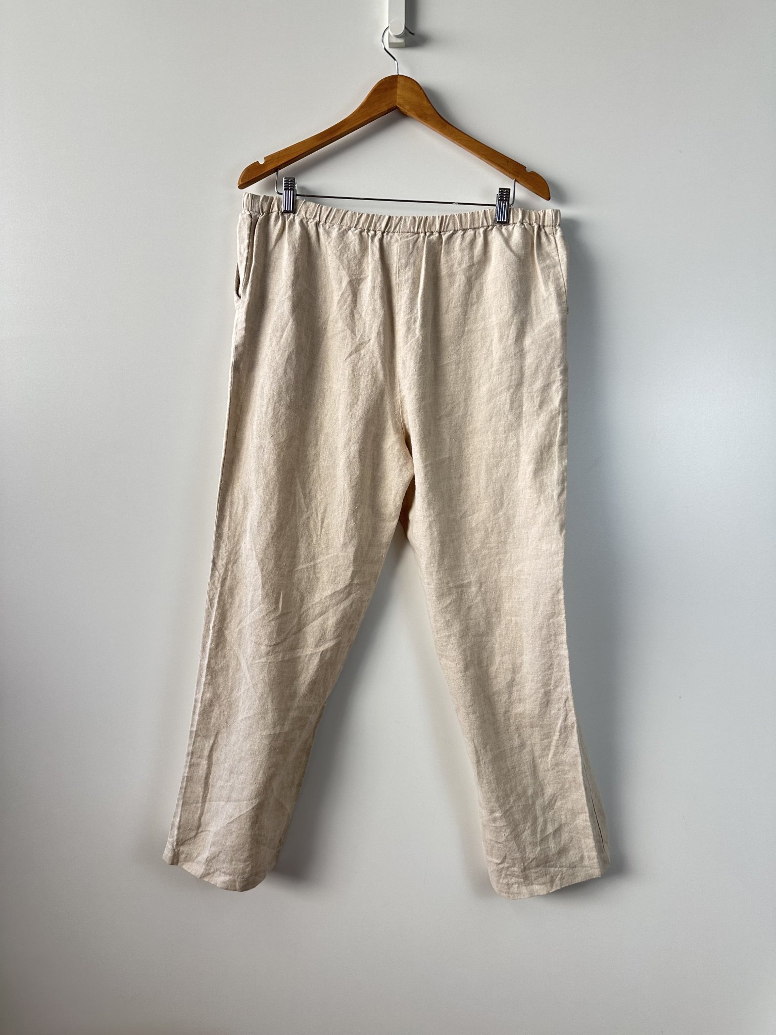 Calça alfaitaria JM Collection by Jennifer Moore linho 12- M/G bege tamanho M/G - vista adicional 3