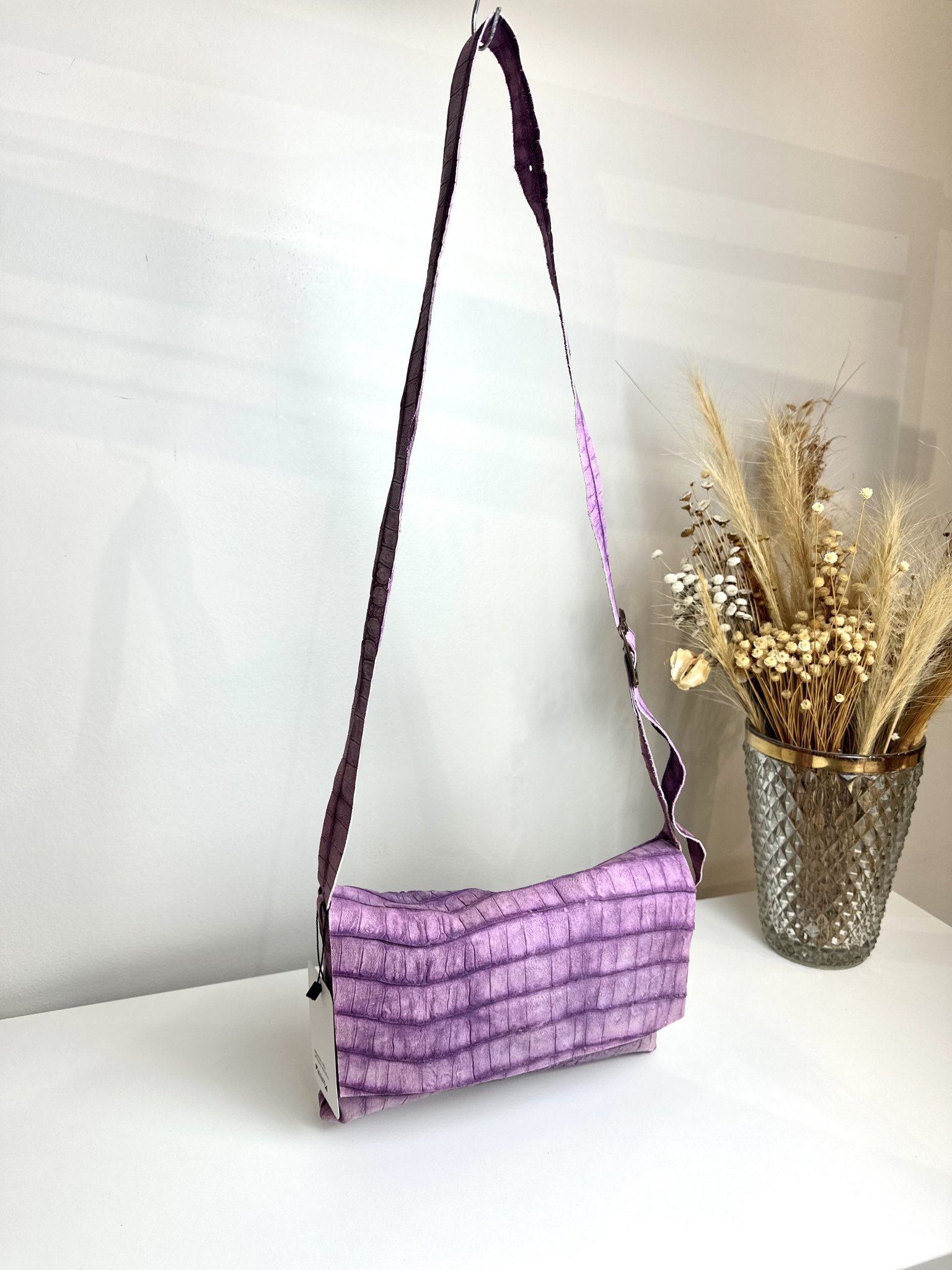 Bolsa tiracolo croco lilás RC roxo - vista adicional 5