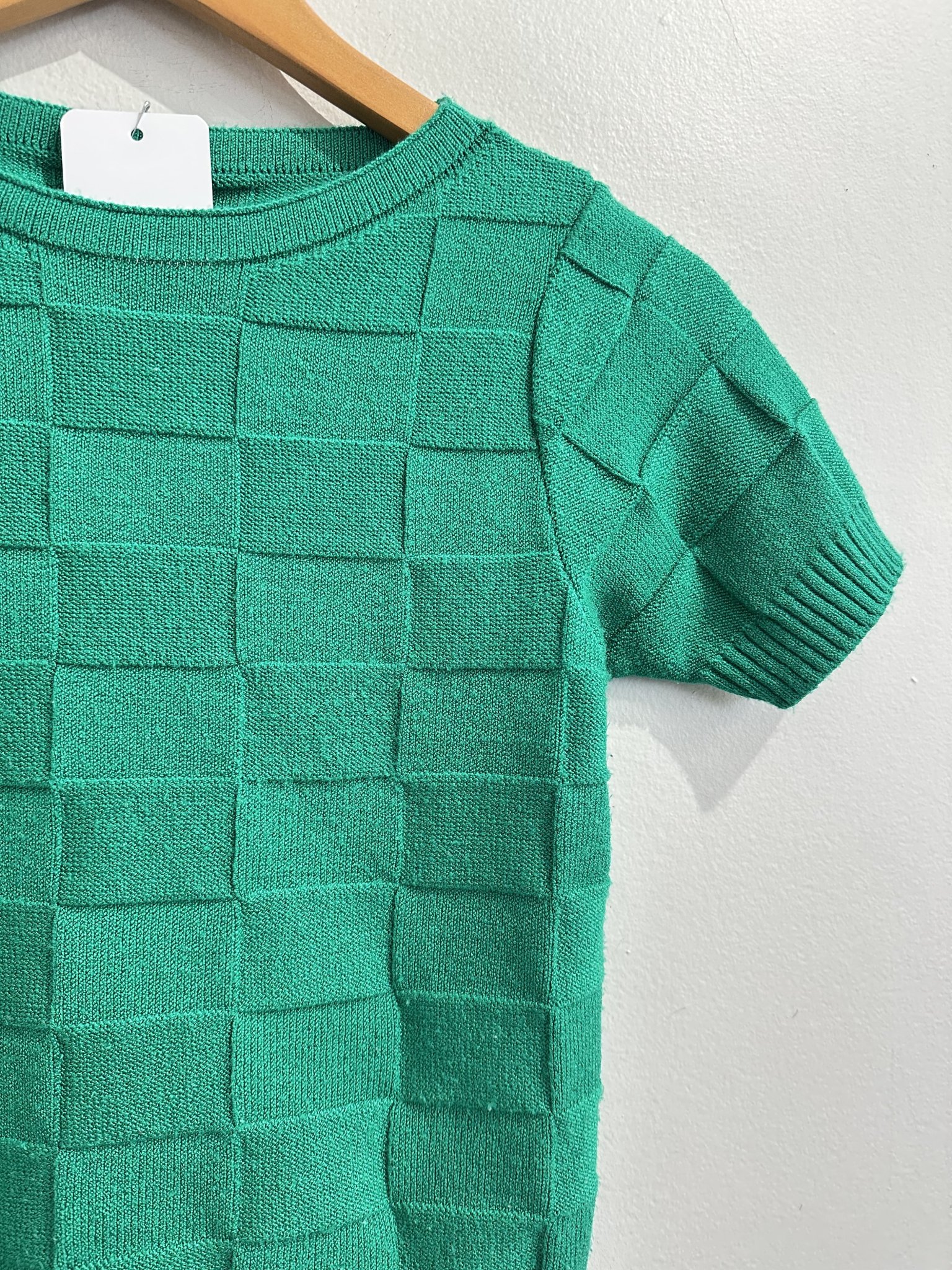 Blusa verde de tricô m/curta - P tamanho P - vista adicional 4