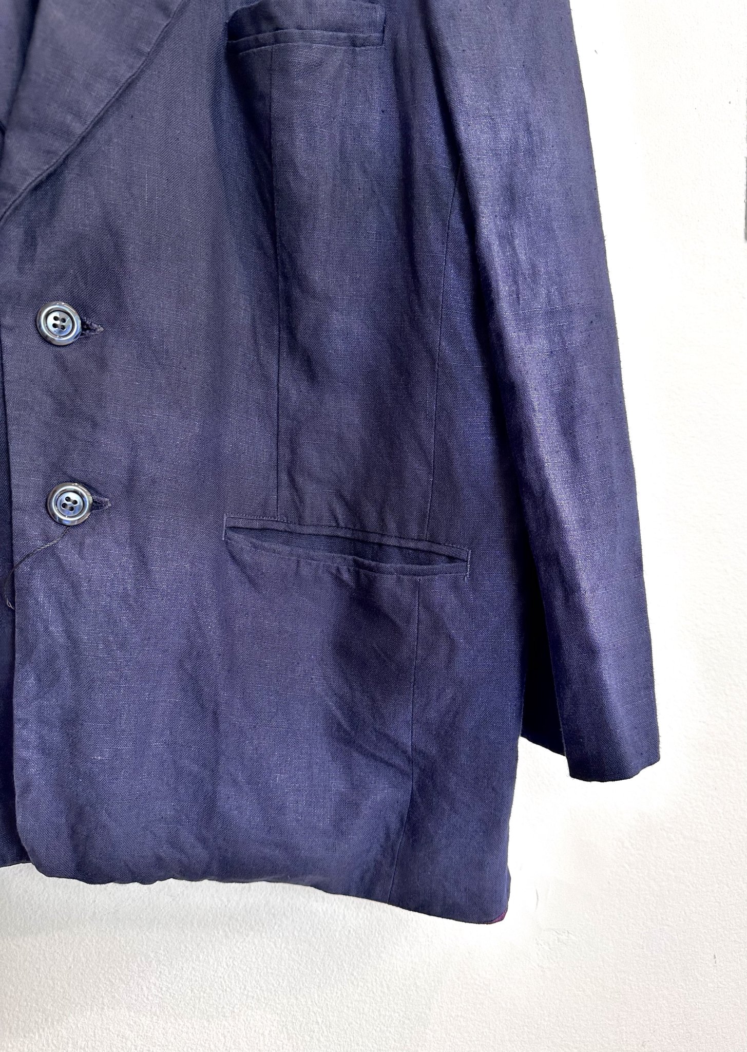Blazer azul marinho de linho - sem marca azul, azul-marinho - vista adicional 3