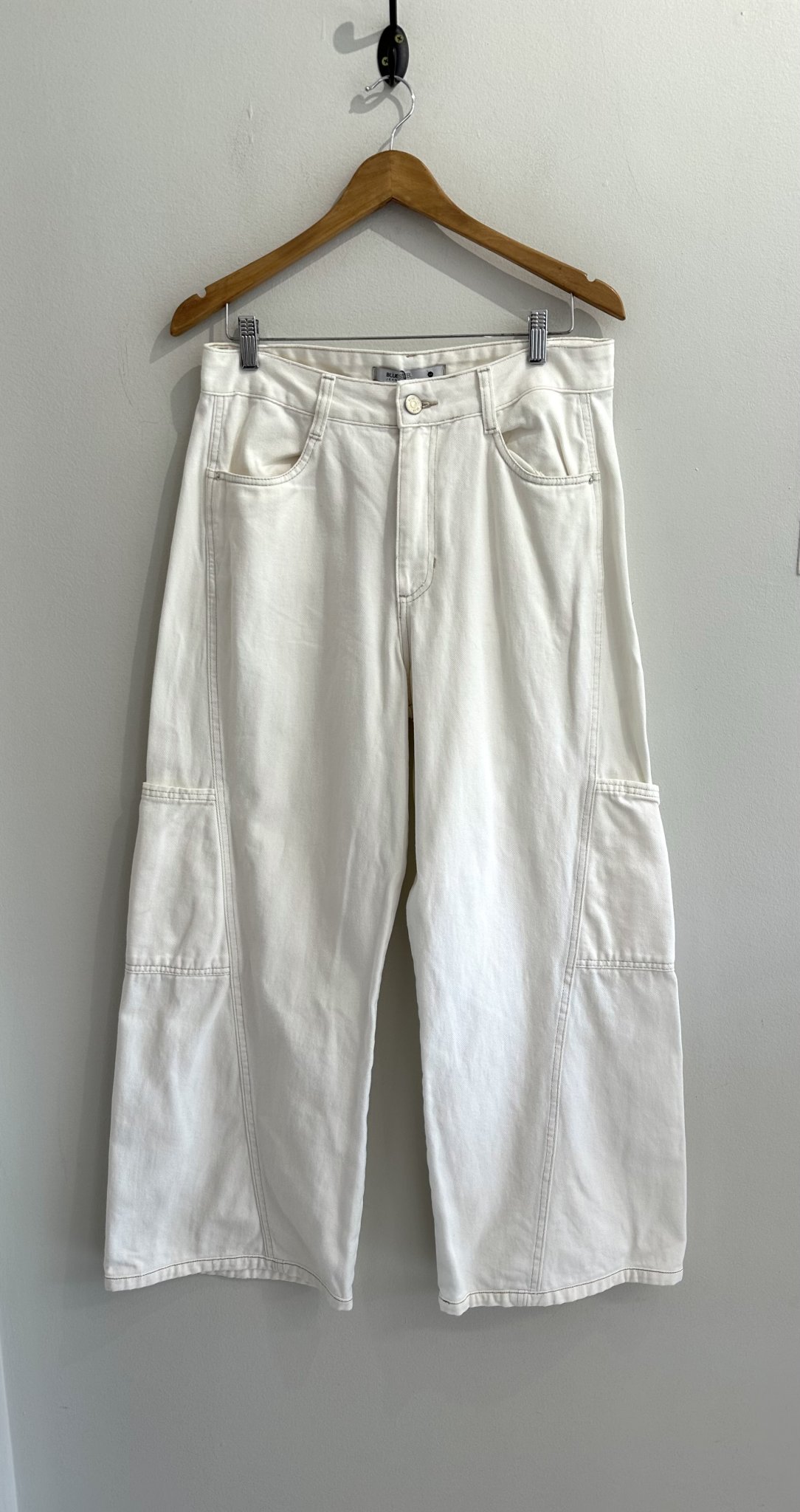 Calça jeans pantalona off white Bluesteel - 44 branco tamanho 44 - foto principal