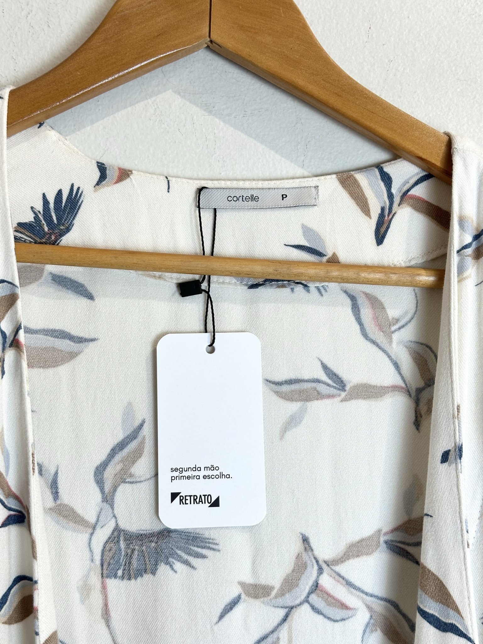 Quimono branco estampa garças Cortelle - P tamanho P - vista adicional 2