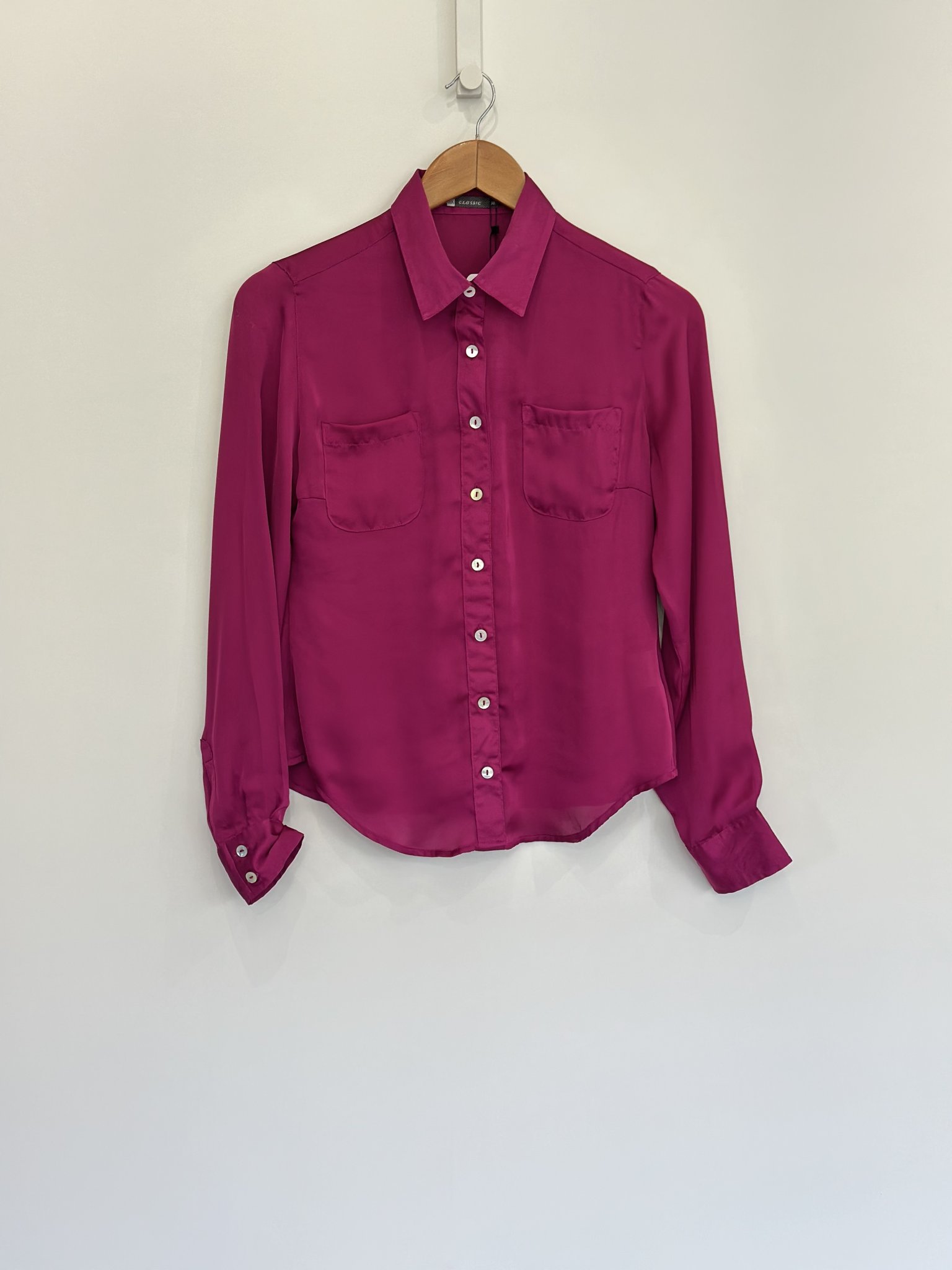 Camisa fuscia cetim Ak - 38 rosa tamanho 38 - foto principal