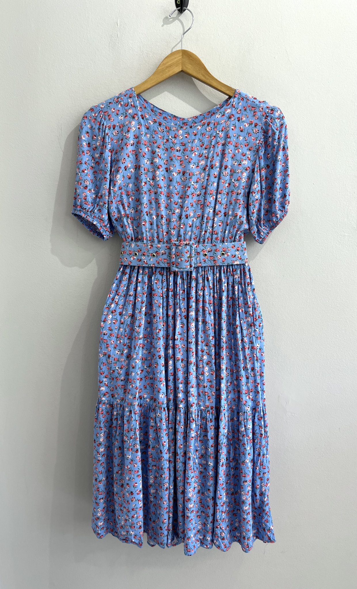 Vestido floral Celine - M Azul, Rosa, Estampa tamanho M - vista adicional 4