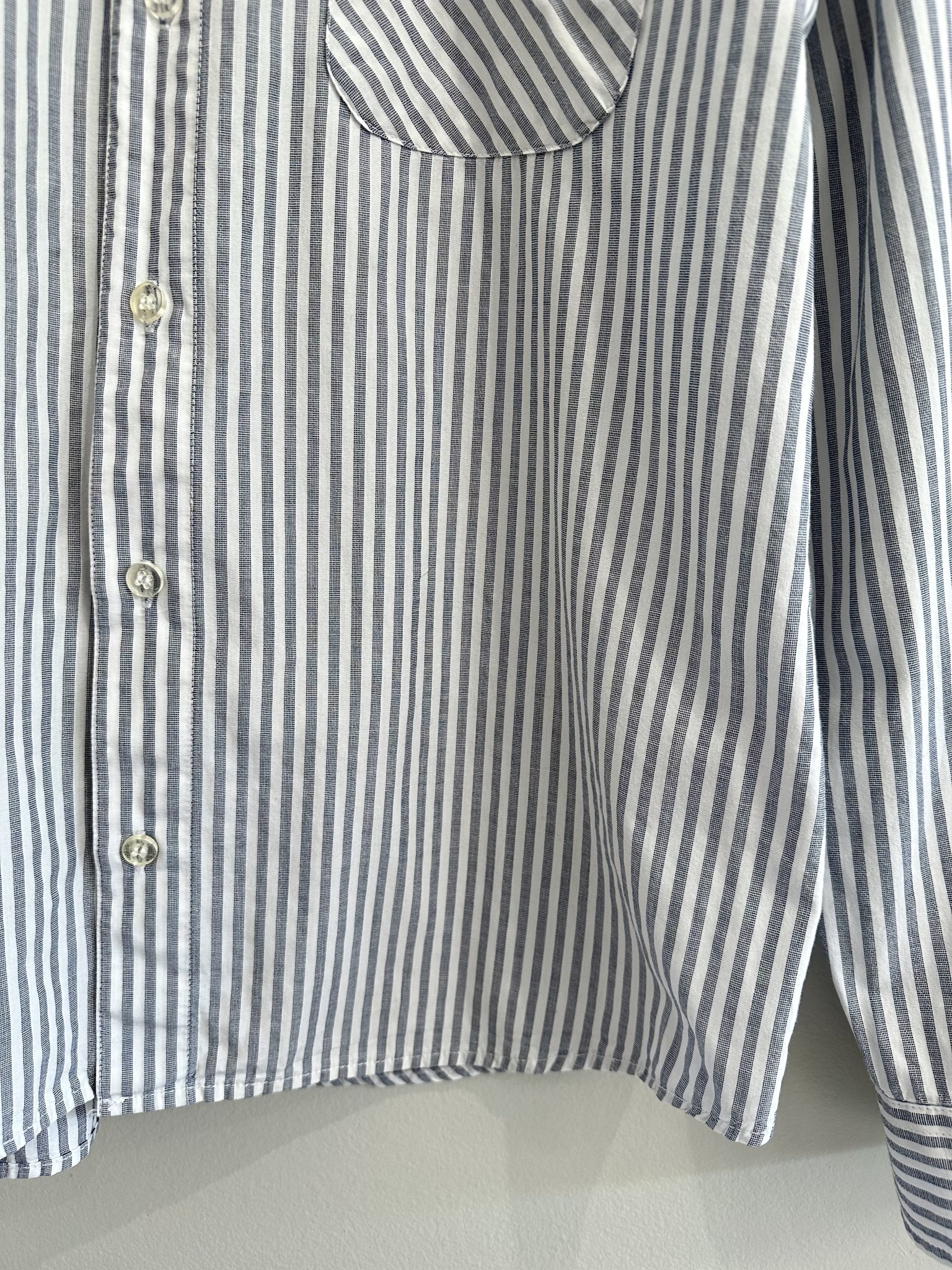 Camisa listrada azul e branco Hering - G branco, azul tamanho G - vista adicional 2