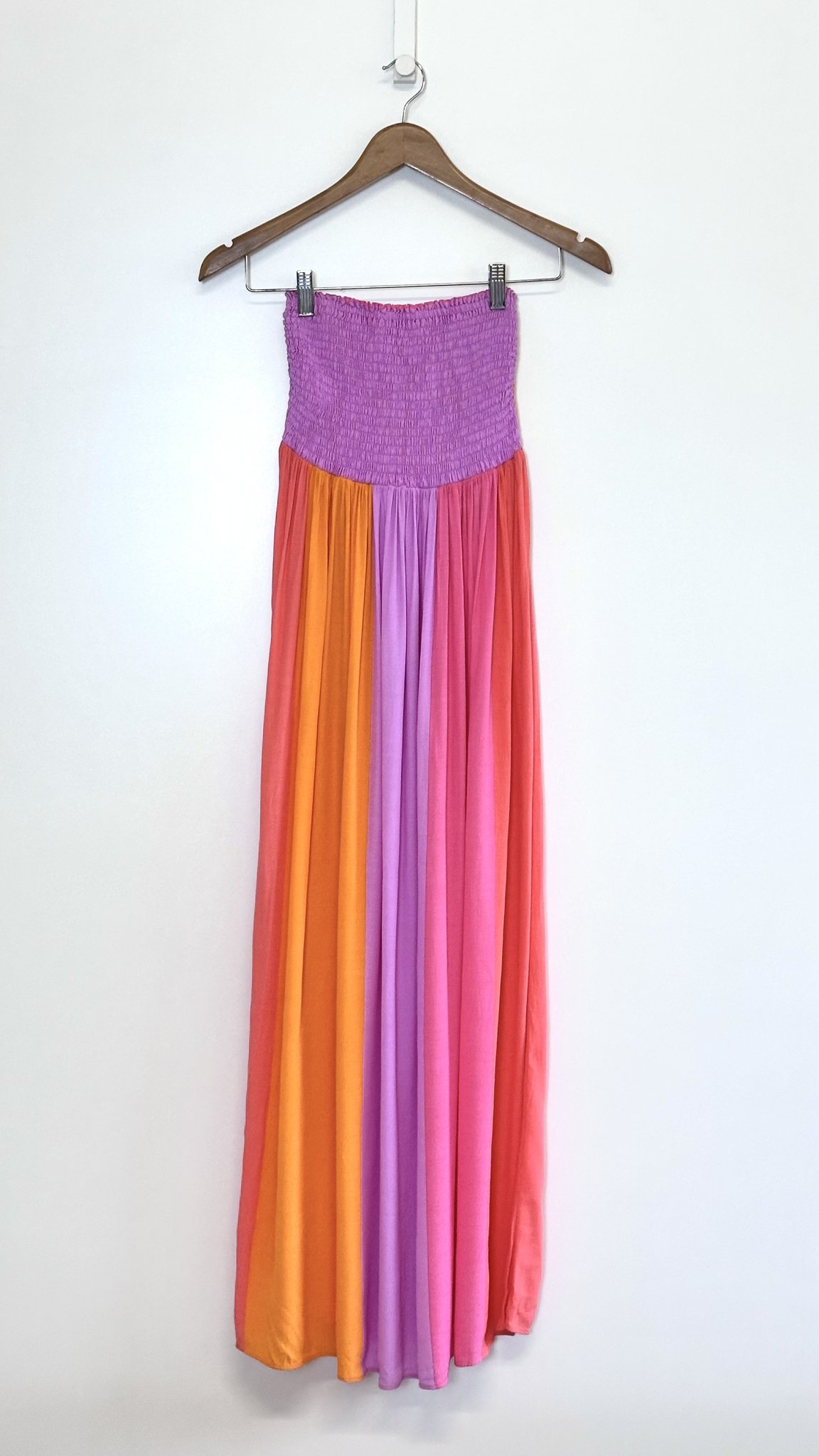 Vestido tomara que caia listrado color Dress To - PP Lilás, rosa, laranja, coral tamanho PP - foto principal