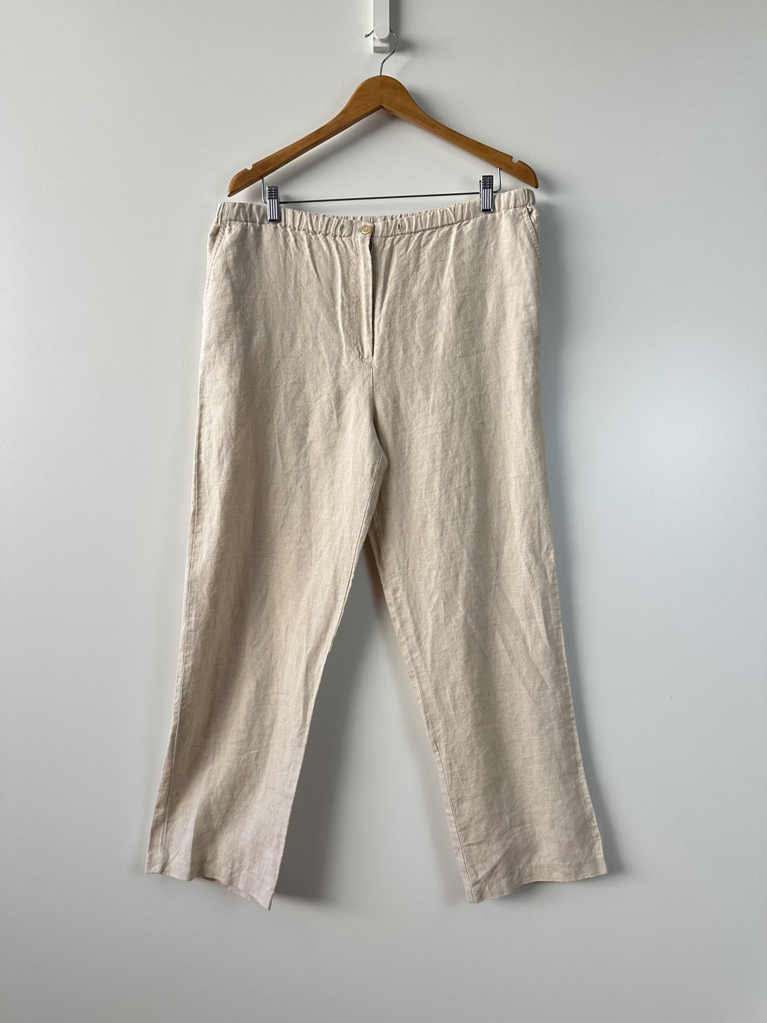 Calça alfaitaria JM Collection by Jennifer Moore linho 12- M/G bege tamanho M/G - foto principal