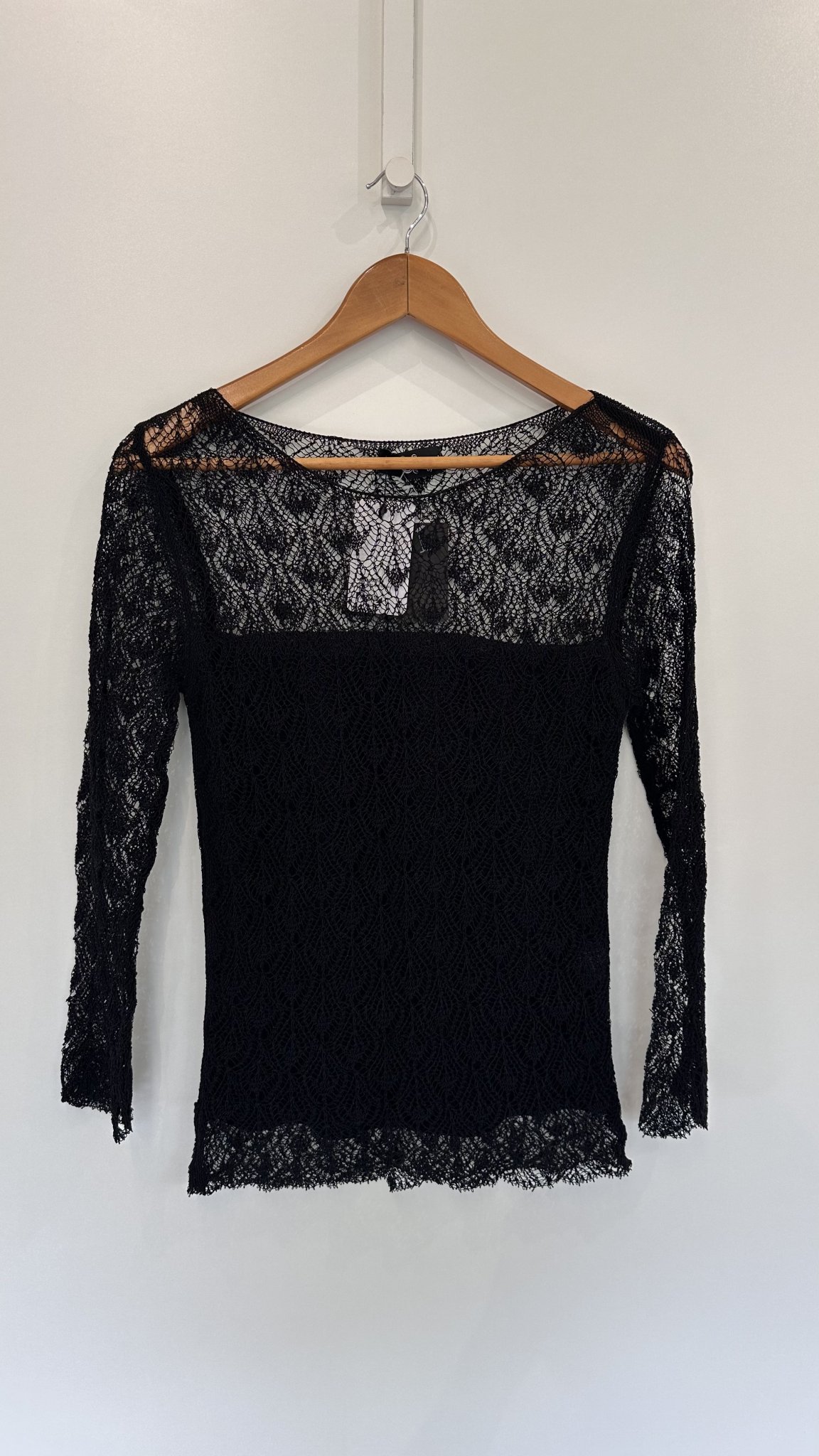 Blusa preta rendada Julia Tricô - P preto tamanho P - foto principal