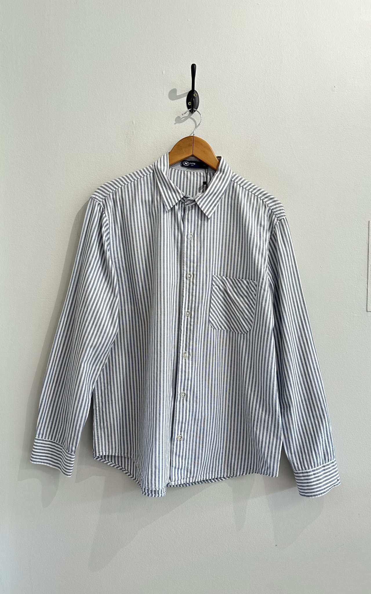 Camisa listrada azul e branco Hering - G branco, azul tamanho G - foto principal