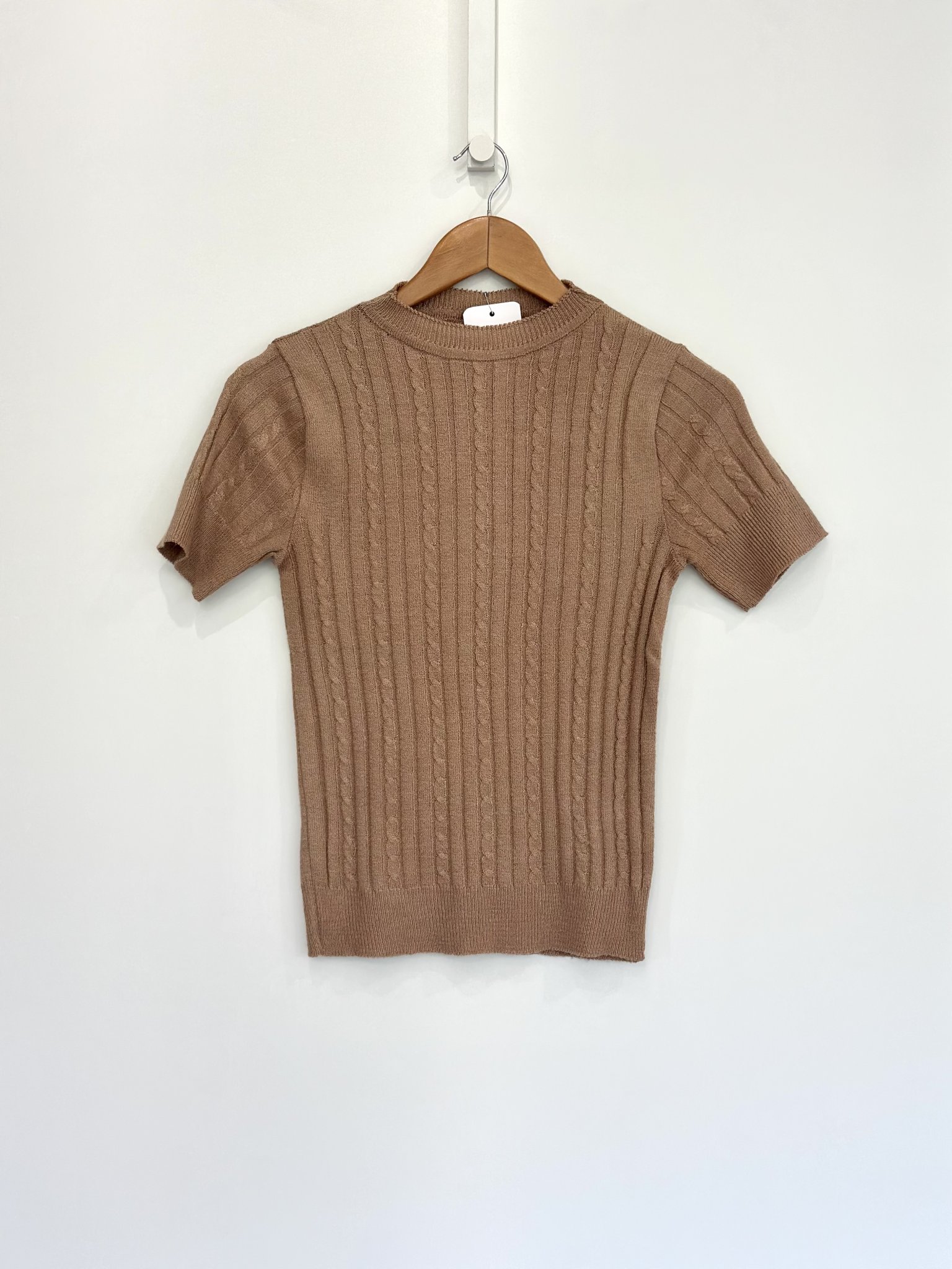 Blusa cappuccino tricô Nina - M Marrom tamanho M - foto principal
