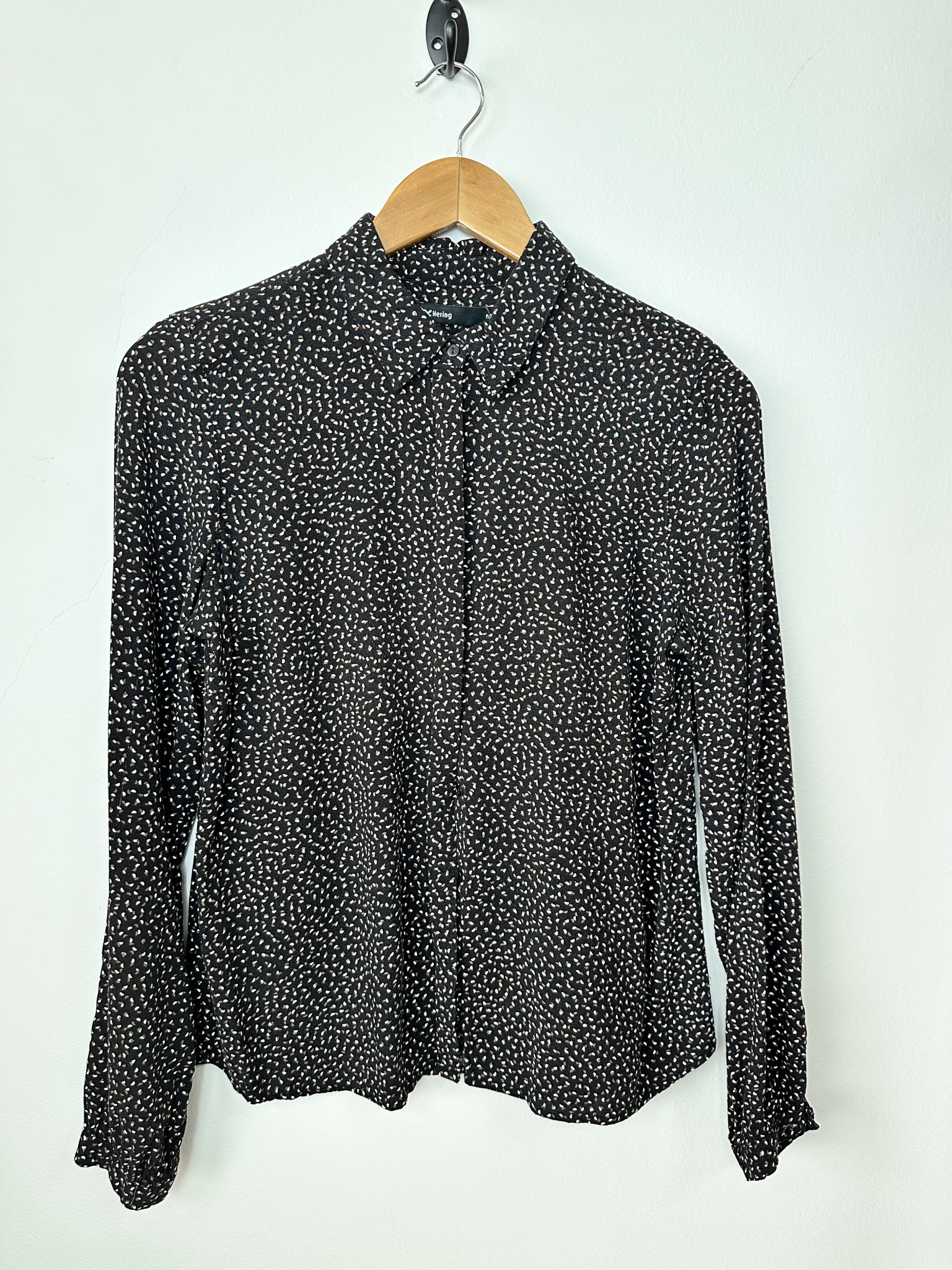 Camisa preta pontilhada manga longa Hering - P preto tamanho P - foto principal