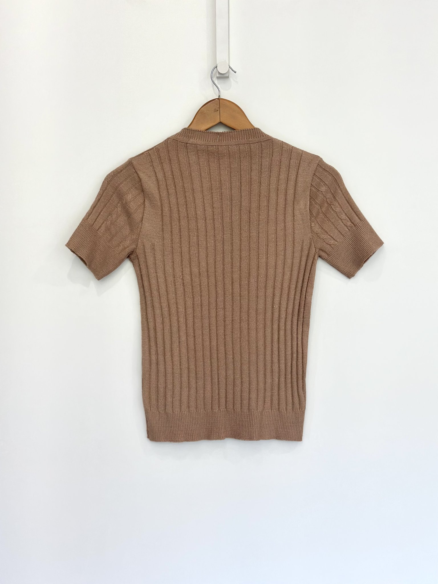 Blusa cappuccino tricô Nina - M Marrom tamanho M - vista adicional 2