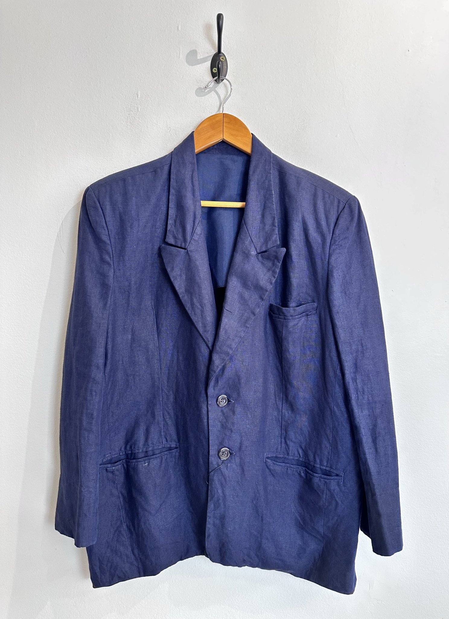 Blazer azul marinho de linho - sem marca azul, azul-marinho - foto principal