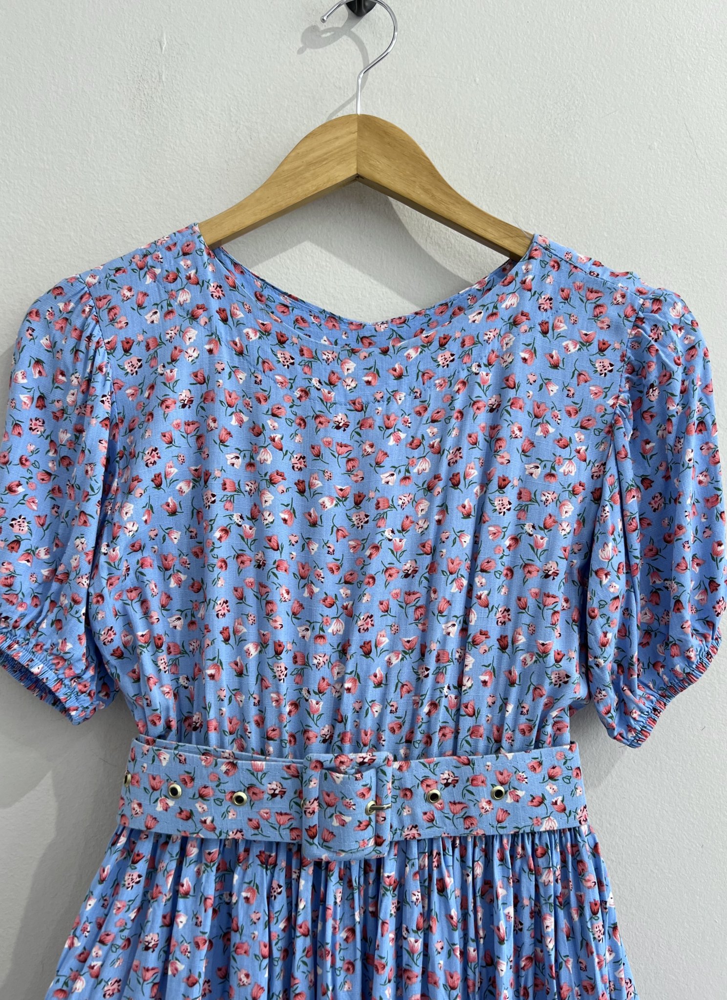 Vestido floral Celine - M Azul, Rosa, Estampa tamanho M - vista adicional 5