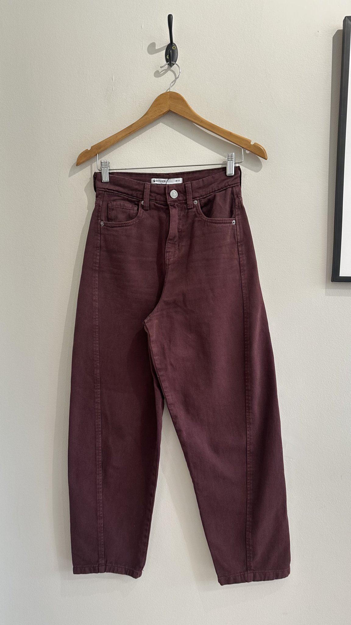 Calça jeans barrel marrom Renner - 36 tamanho 36 - foto principal