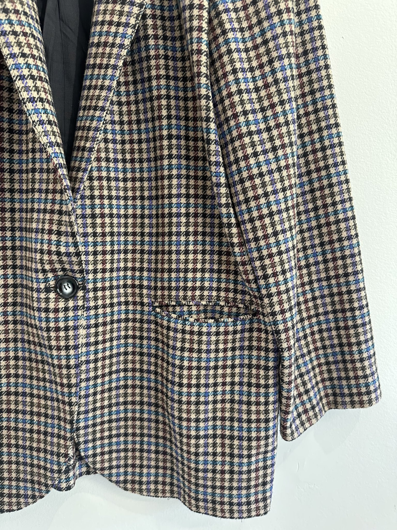 Blazer quadriculado de lã fundo bege Barri Allison G - vista adicional 3