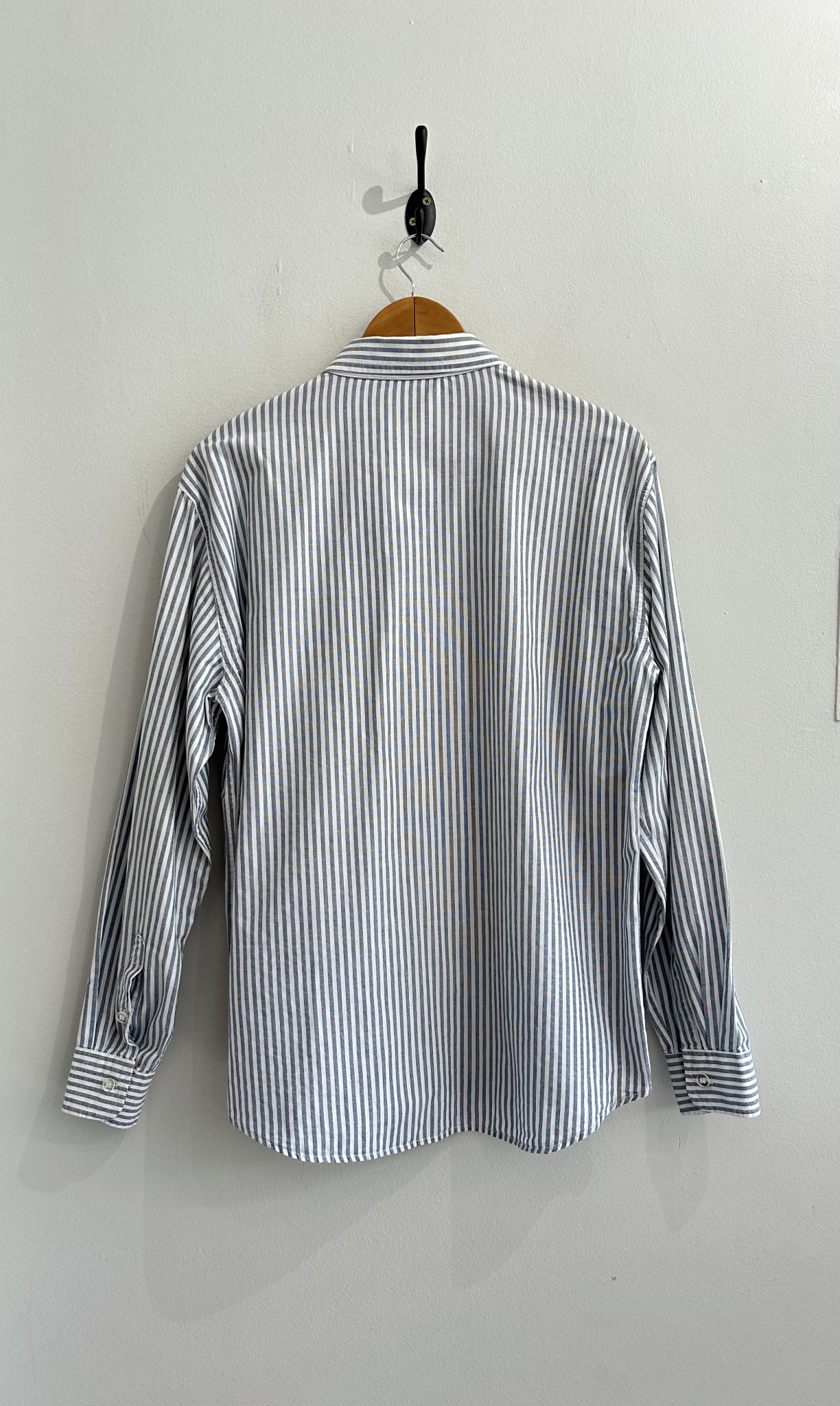 Camisa listrada azul e branco Hering - G branco, azul tamanho G - vista adicional 3
