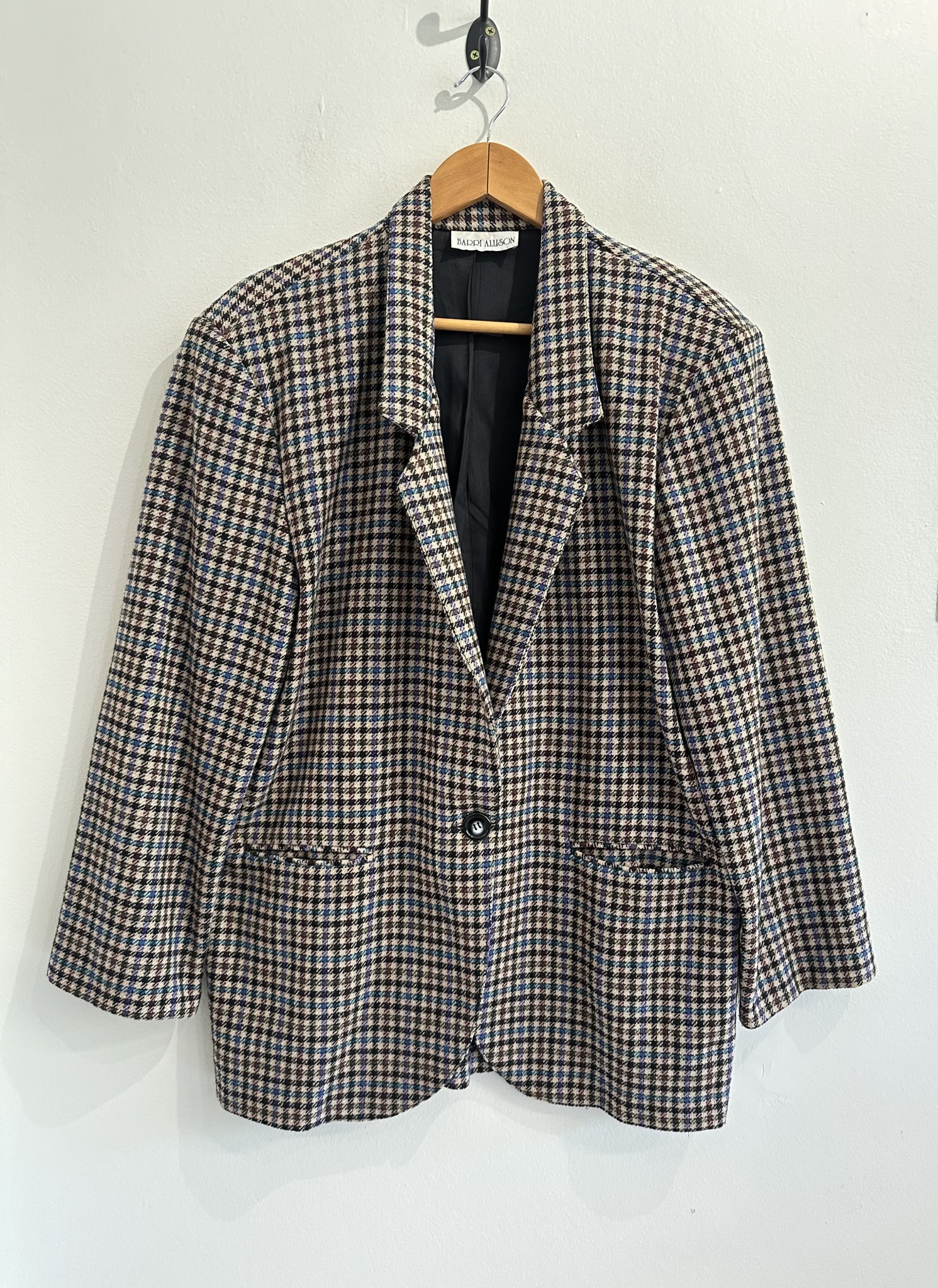 Blazer quadriculado de lã fundo bege Barri Allison G - foto principal