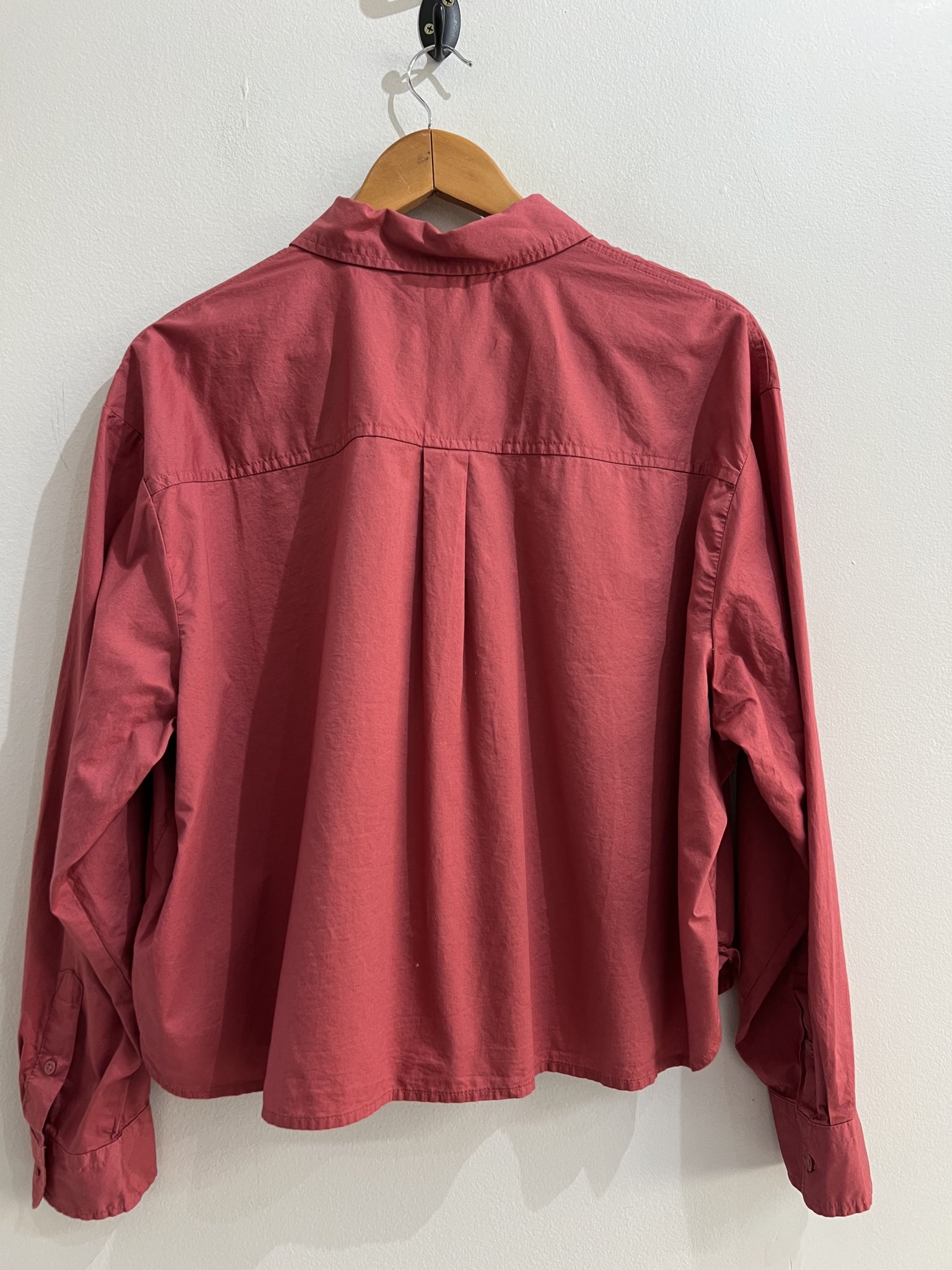 Camisa curta goiaba m/longa Old Navy de algodão - GG azul-marinho tamanho GG - vista adicional 7