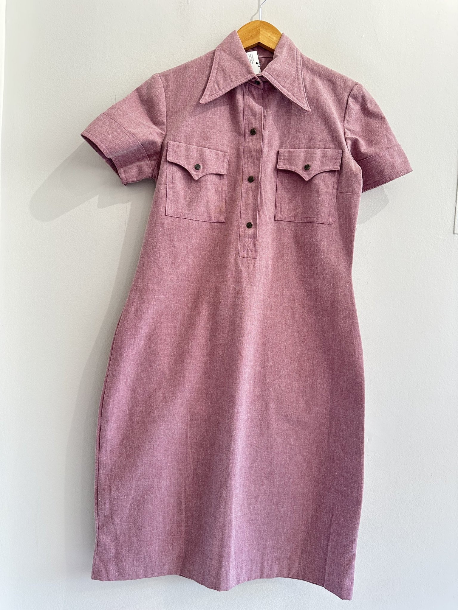 Vestido vintage rosa queimado em sarja algodoada - imagem-editada-1791228273934