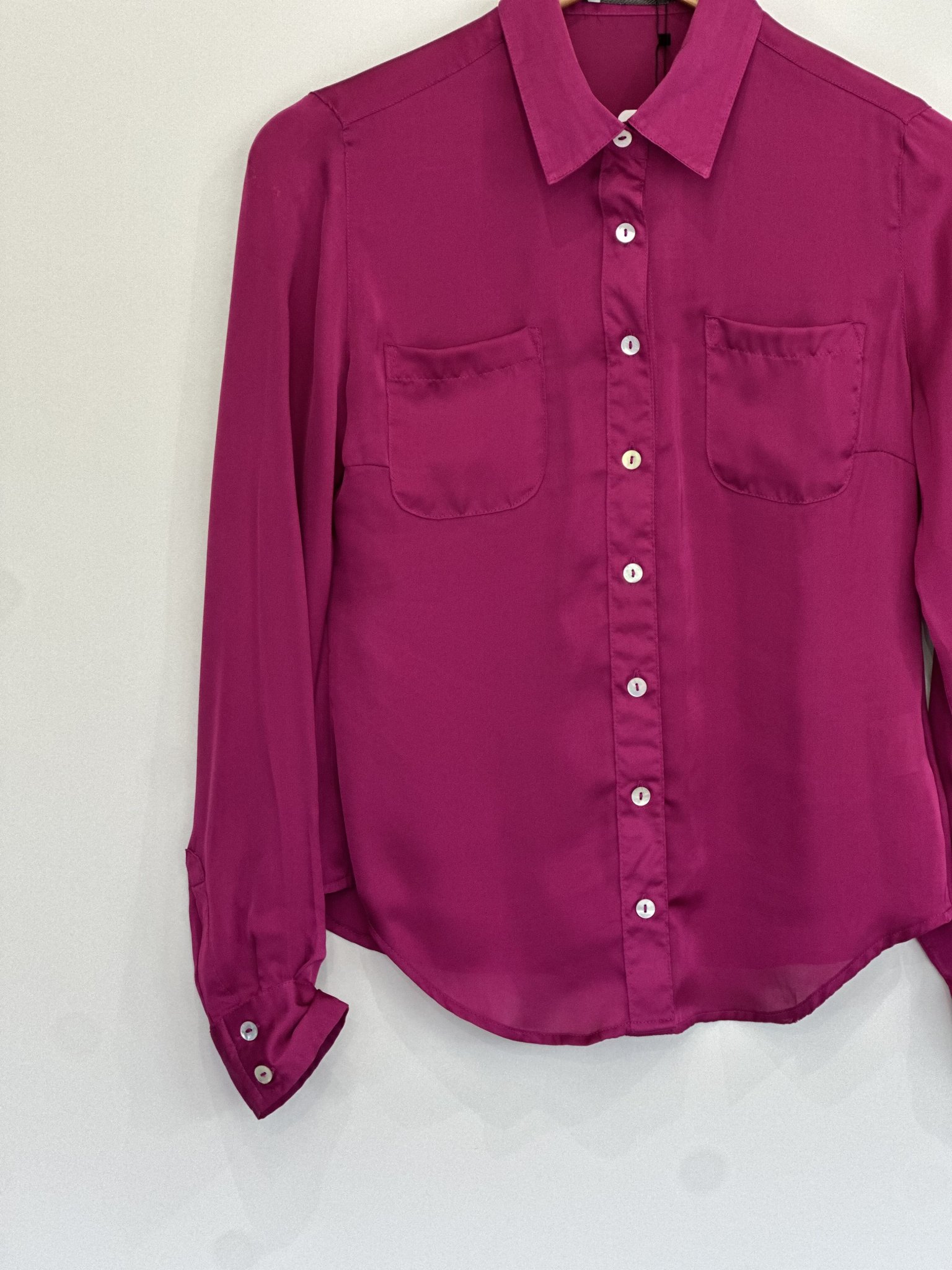 Camisa fuscia cetim Ak - 38 rosa tamanho 38 - vista adicional 2