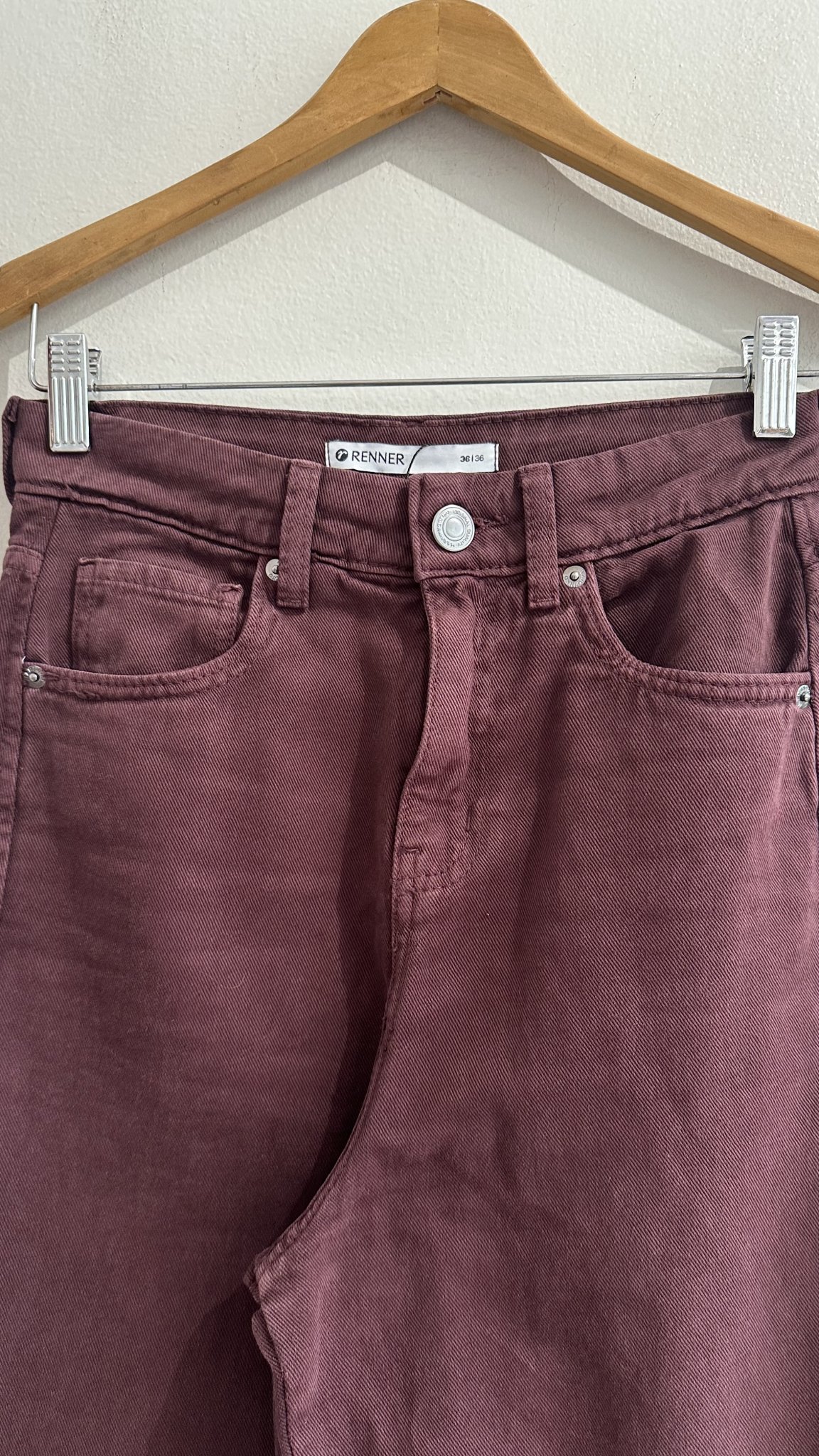 Calça jeans barrel marrom Renner - 36 tamanho 36 - vista adicional 2