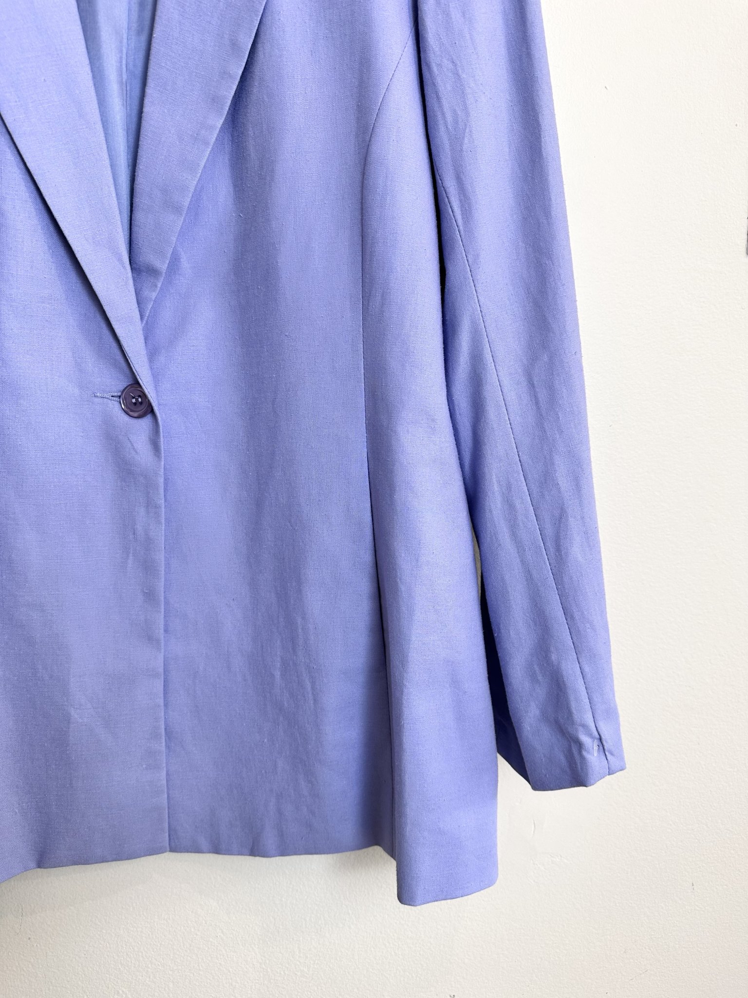 Blazer lilás fecho de um botão Adolfo Studio de linho e algodão - 42 roxo tamanho 42 - vista adicional 2
