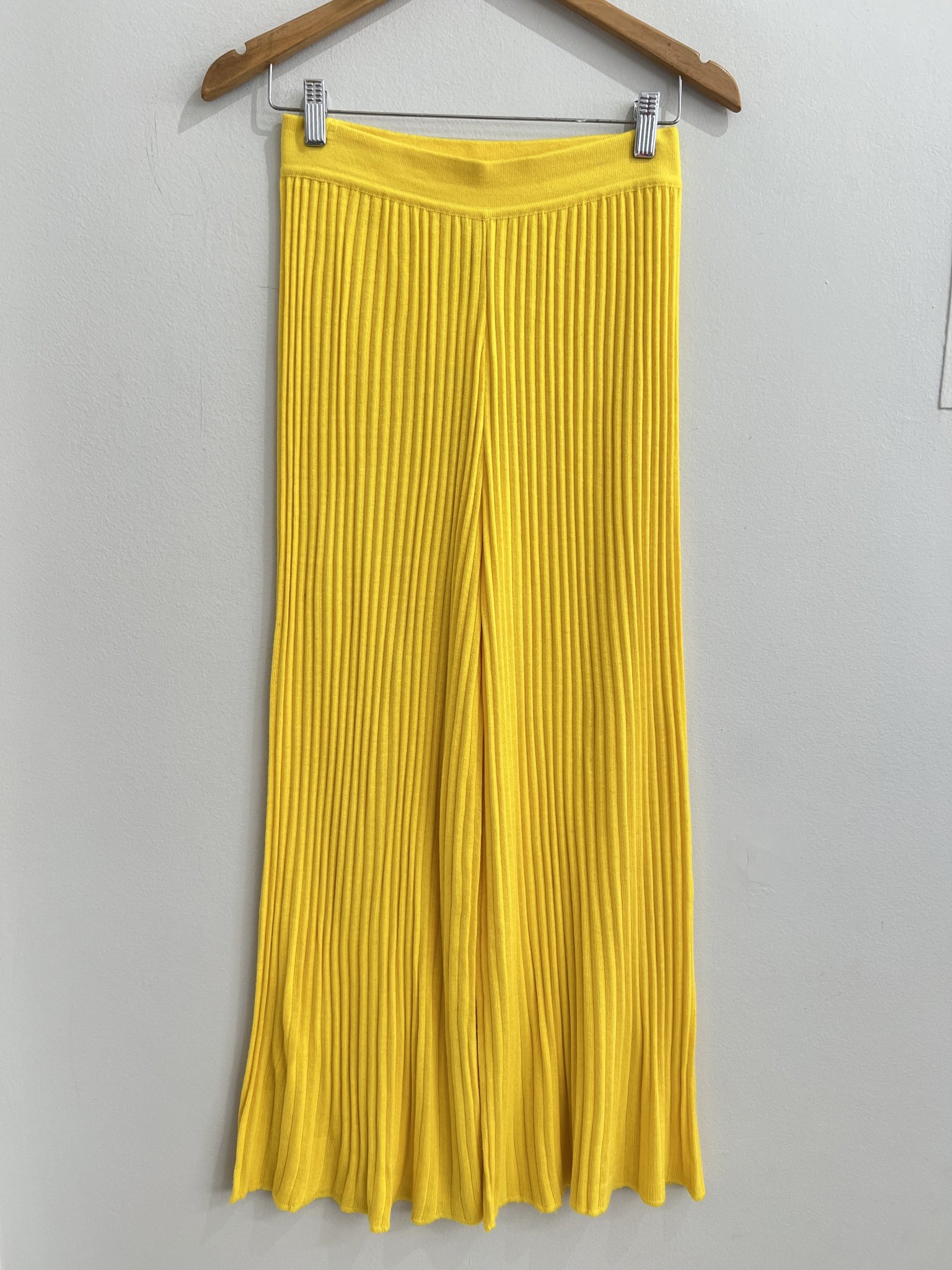 Calça amarela gema tricô canelado Ruth Valente - M amarelo tamanho M - foto principal