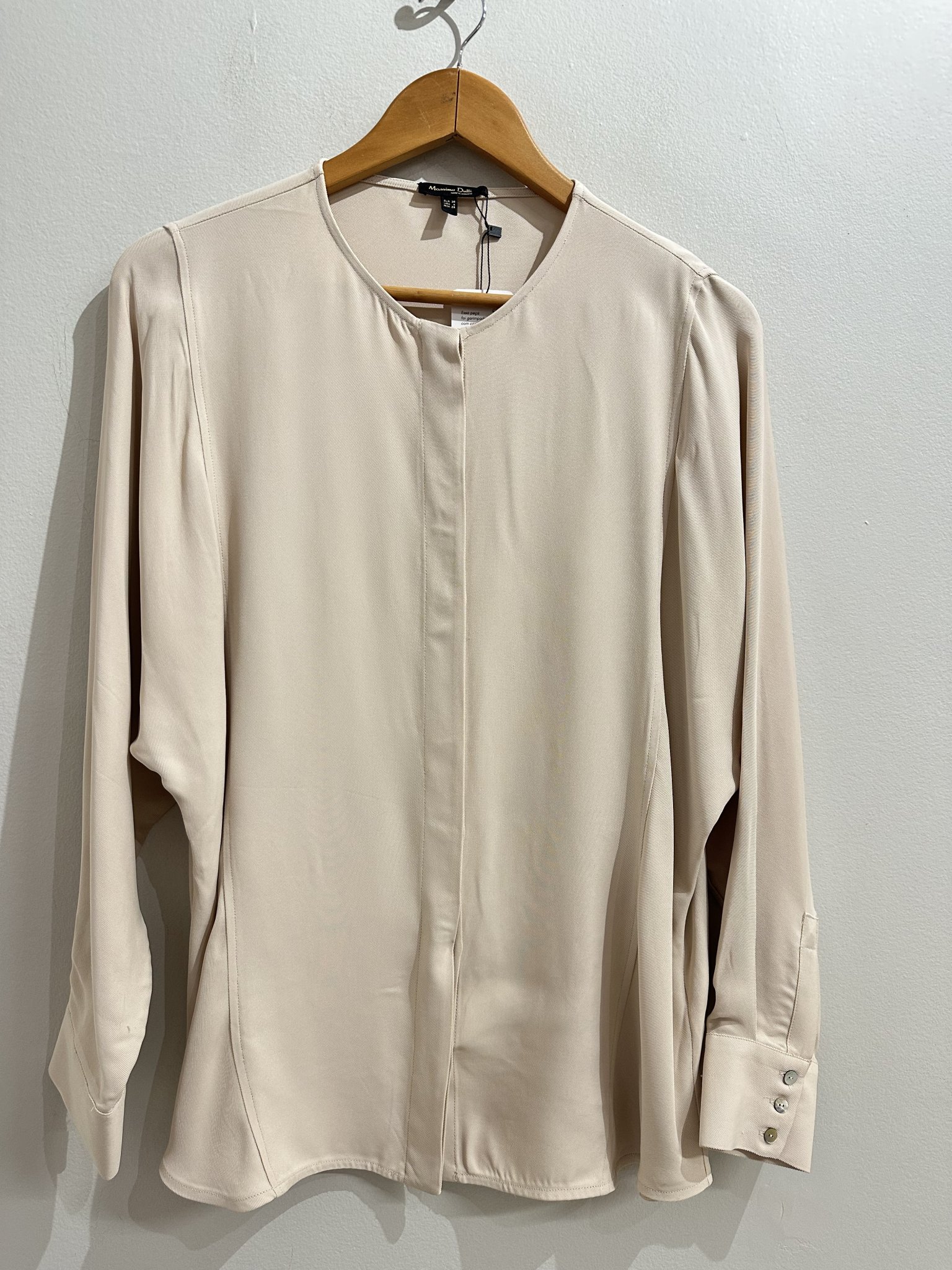 Camisa gola careca nude Massimo Dutti viscose 6 - P Cinza tamanho P - vista adicional 2