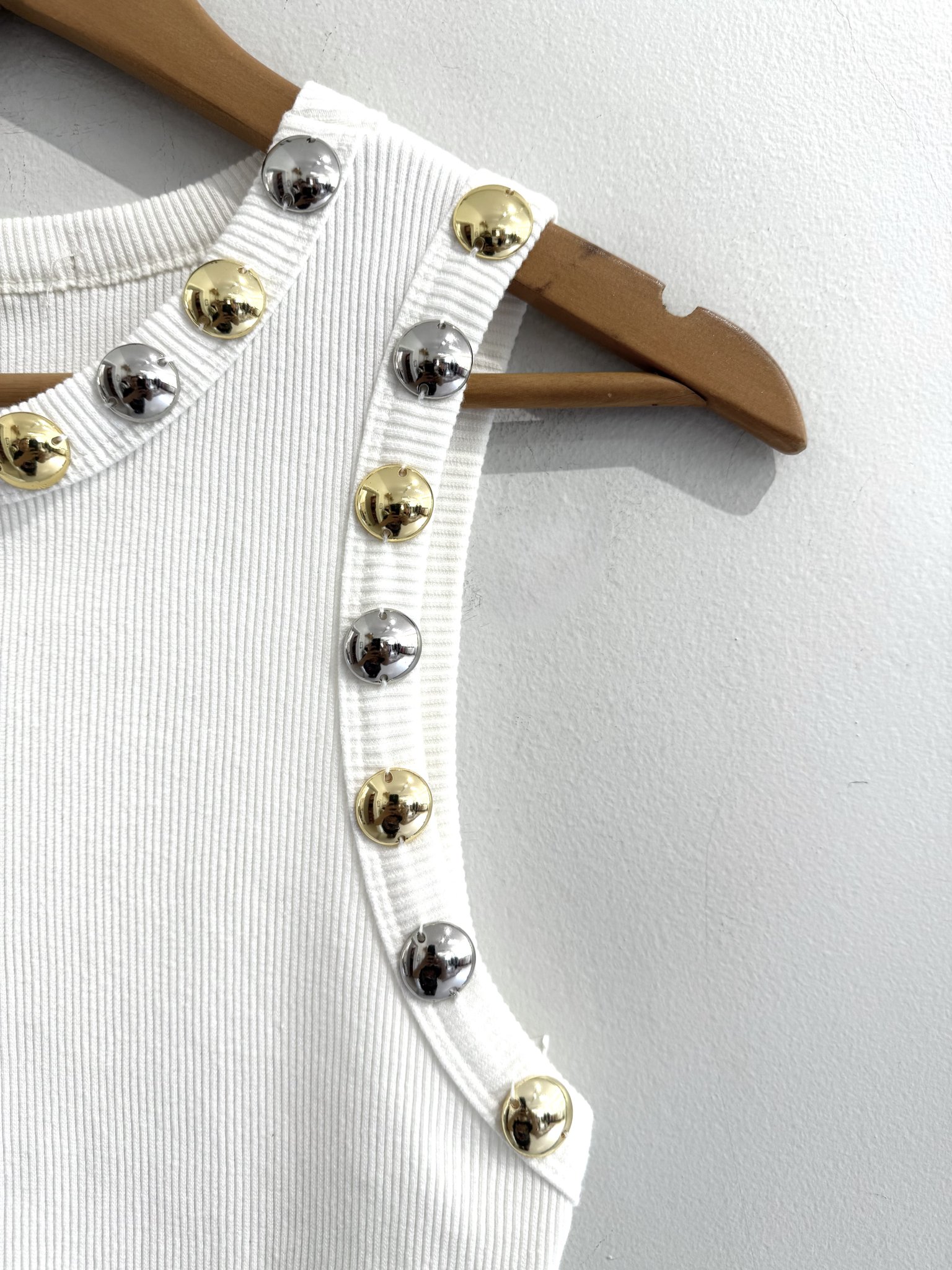 Blusa regata off white canelada Bardôh - M branco, off tamanho M - vista adicional 2